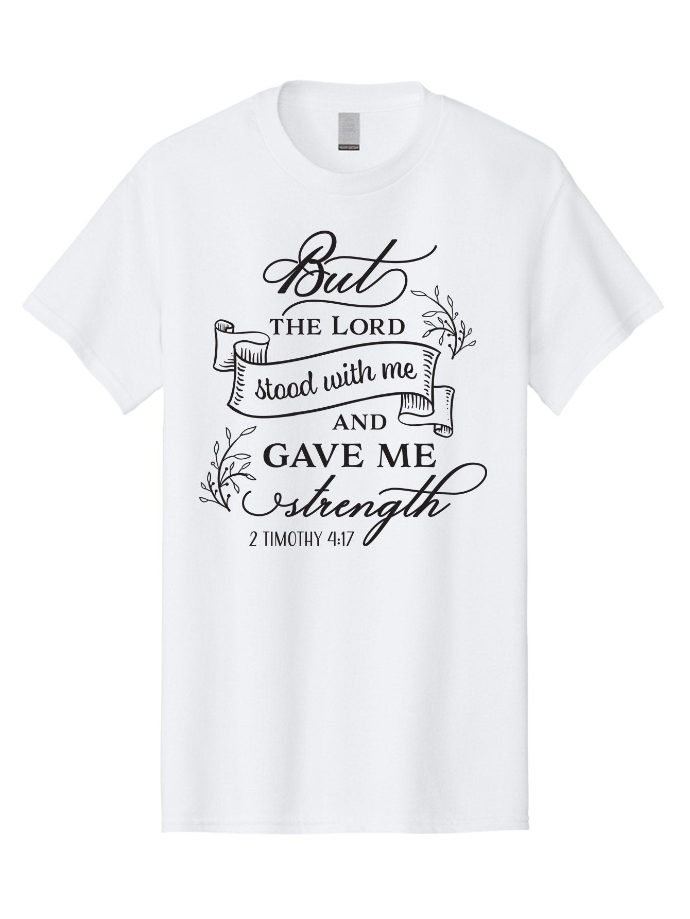 2-Timothy-4-17 Men'S Graphic Tee, 100% Cotton, Comfortable Casual Summer Wear, Machine Washable, Inspirational Quote, Bible Verse, 2 Timothy 4:17, Faith, Motivation, Scripture, Spiritual Guidance, Lord'S Strength, Perseverance Aac445
