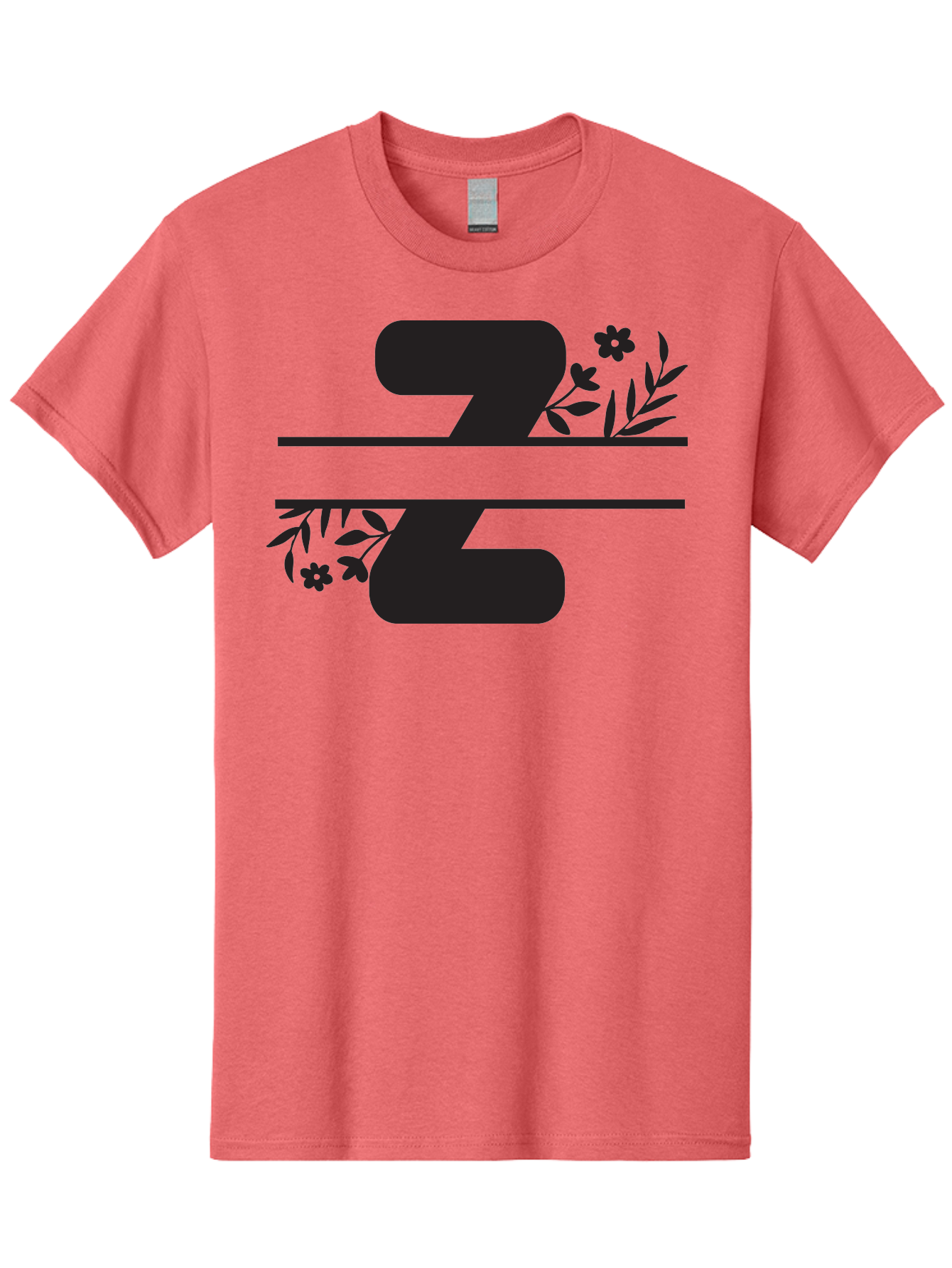 33 Men'S Graphic Tee, 100% Cotton, Comfortable Casual Summer Wear, Machine Washable, Number 33, Floral Design, Leafy Patterns, Flower Motifs, Elegant Typography, Decorative Elements, Black And Green Color Scheme Aac446 5
