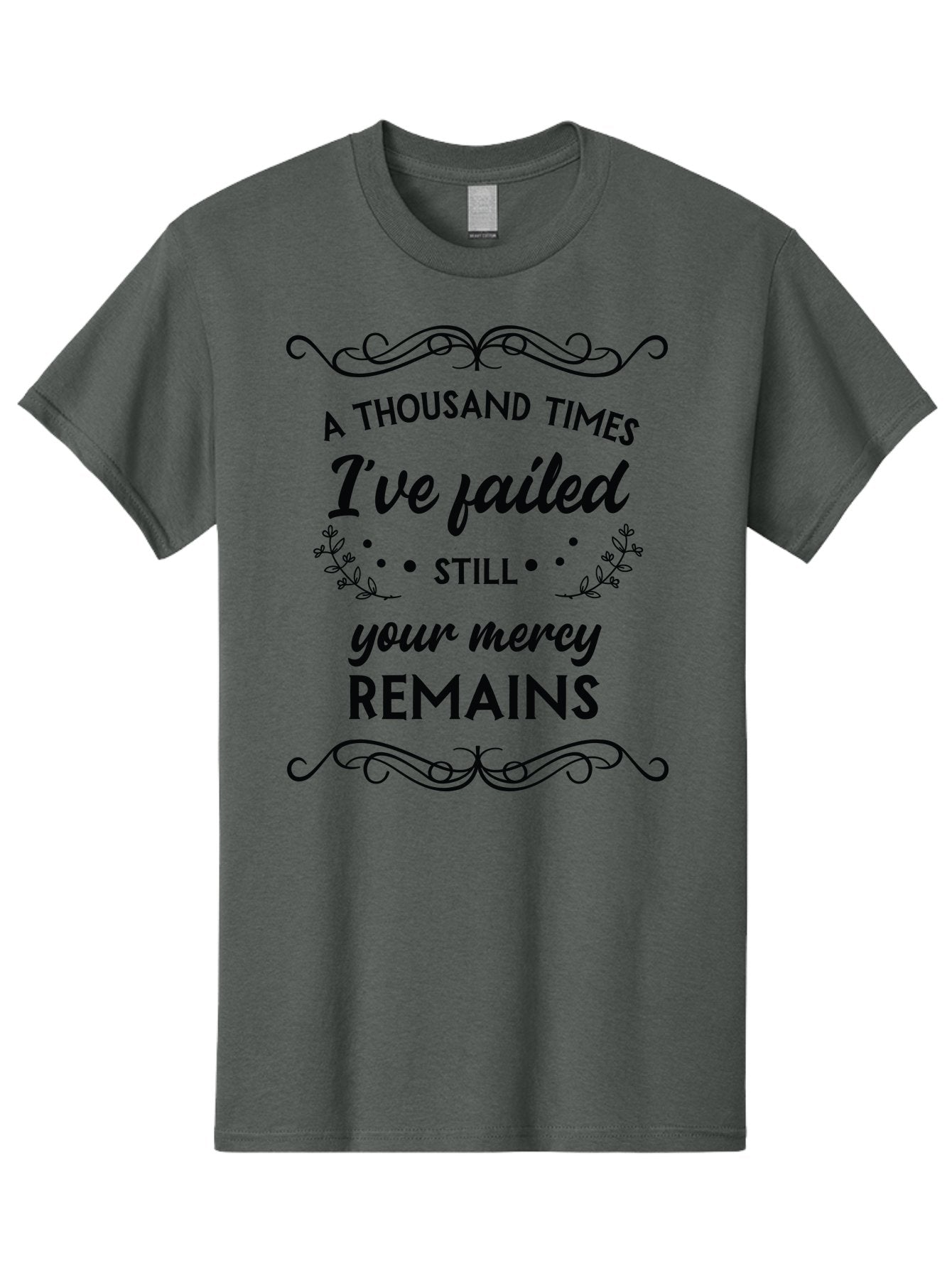 A-Thousand-Times-I-Ve-Failed Men'S Graphic Tee, 100% Cotton, Comfortable Casual Summer Wear, Machine Washable, Inspirational Quote, Motivational Phrase, Faith-Based Message, Perseverance, Hope, Resilience, Forgiveness, Divine Mercy Aac447 14