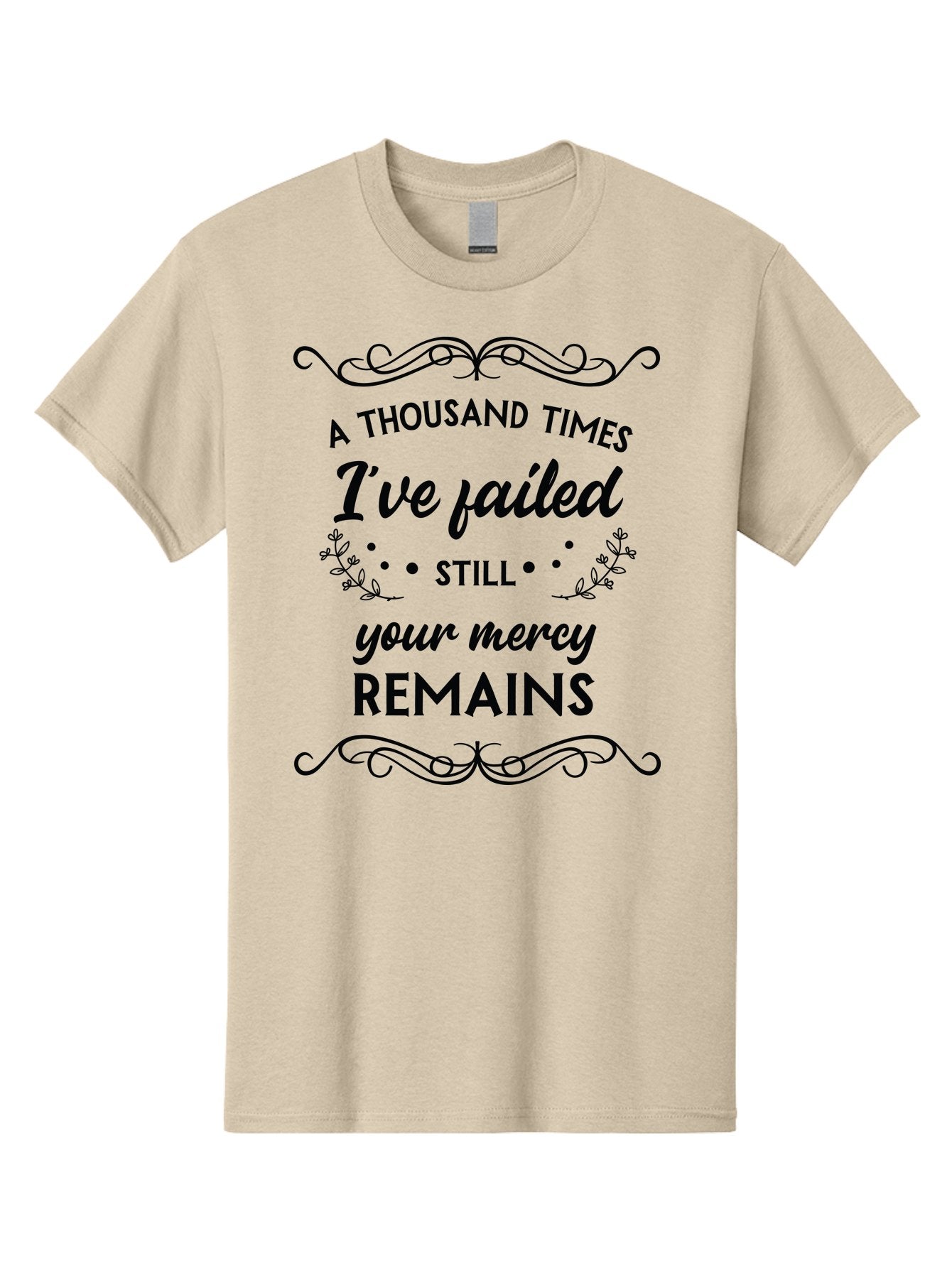 A-Thousand-Times-I-Ve-Failed Men'S Graphic Tee, 100% Cotton, Comfortable Casual Summer Wear, Machine Washable, Inspirational Quote, Motivational Phrase, Faith-Based Message, Perseverance, Hope, Resilience, Forgiveness, Divine Mercy Aac447 6