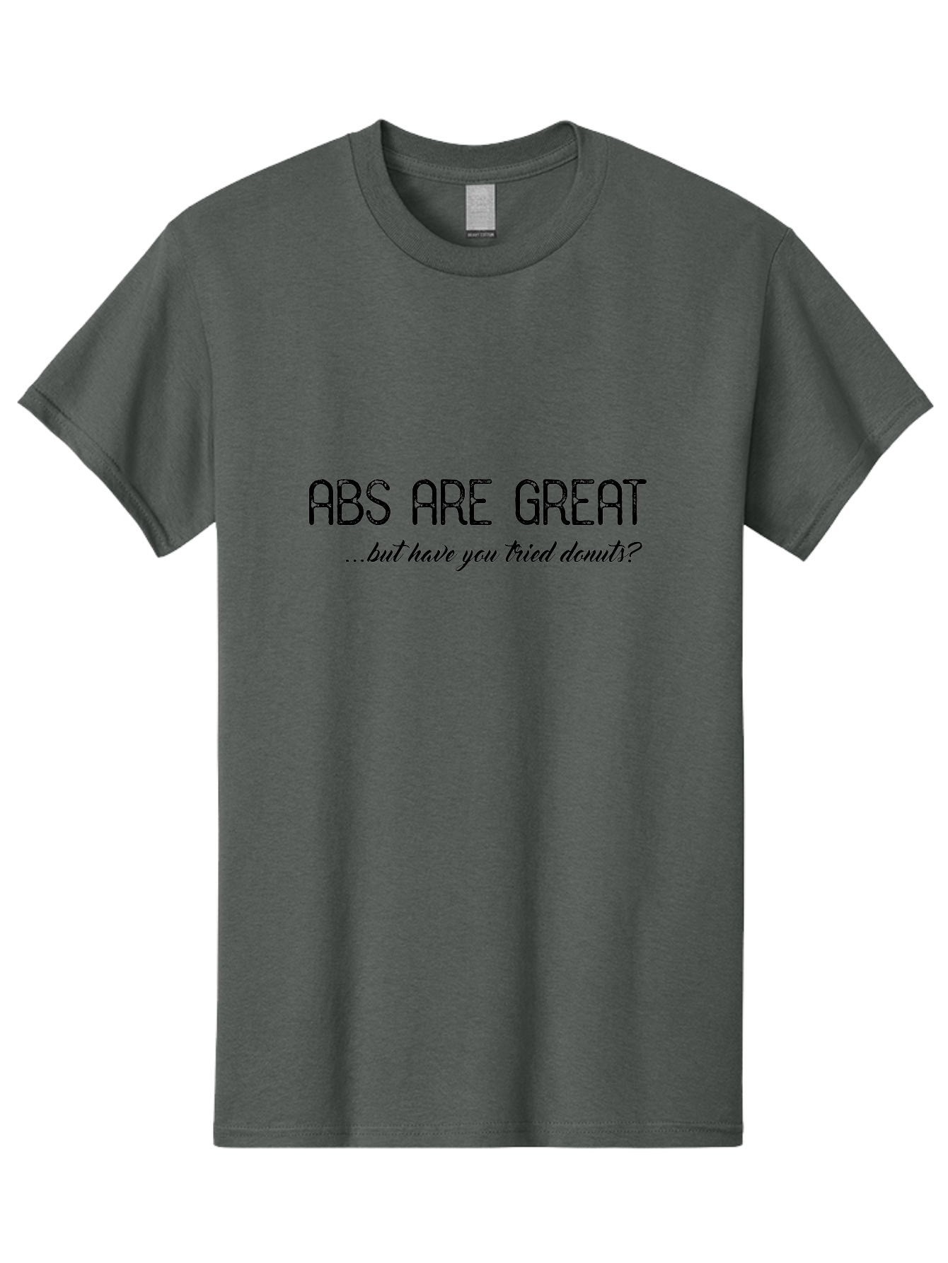 Abs-Are-Great Men'S Graphic Tee, 100% Cotton, Comfortable Casual Summer Wear, Machine Washable, Funny Quote, Humorous Saying, Donut Love, Fitness Humor, Workout Joke, Sweet Treats, Playful Message, Indulgent Humor Aac449 25