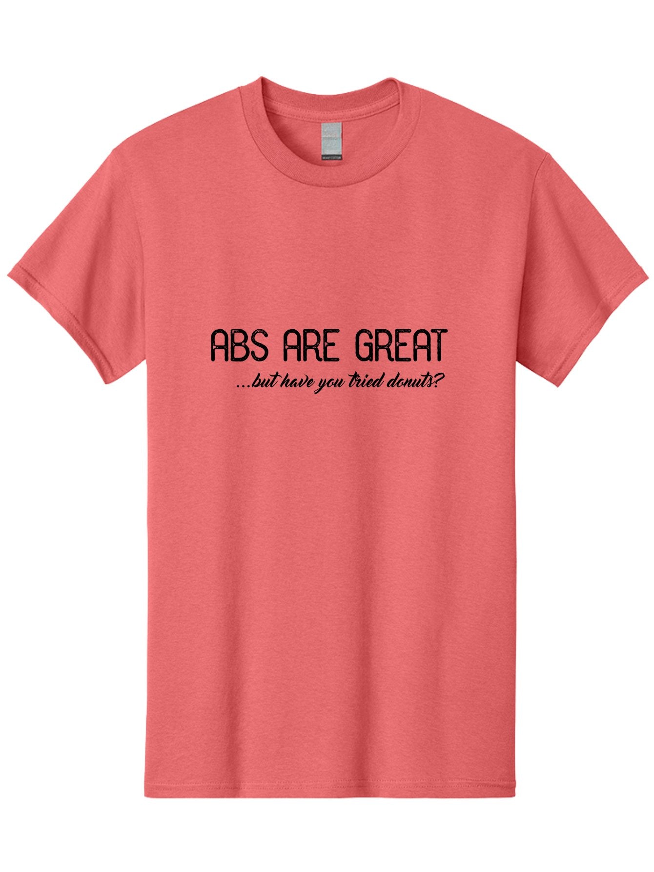 Abs-Are-Great Men'S Graphic Tee, 100% Cotton, Comfortable Casual Summer Wear, Machine Washable, Funny Quote, Humorous Saying, Donut Love, Fitness Humor, Workout Joke, Sweet Treats, Playful Message, Indulgent Humor Aac449 8