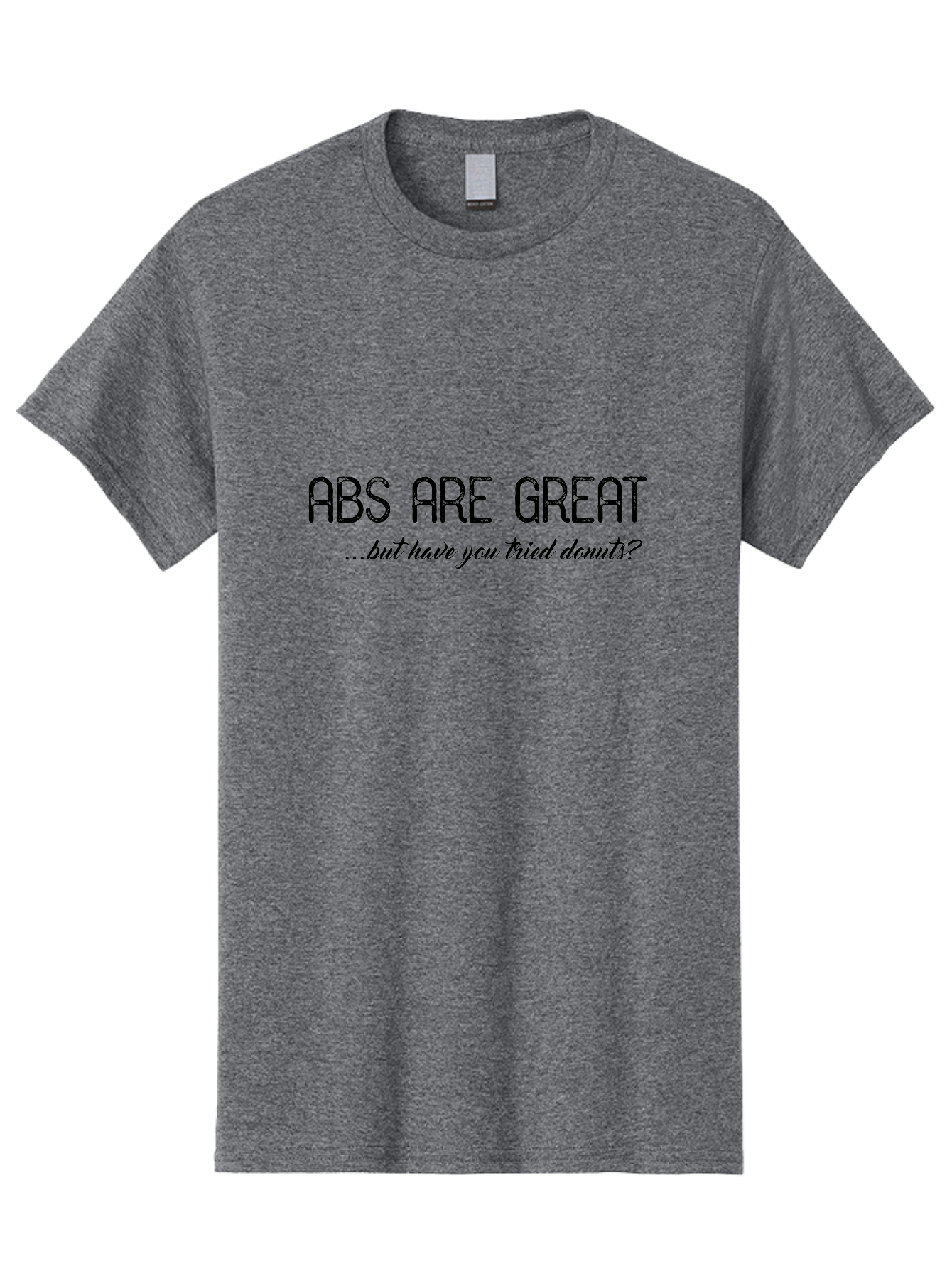 Abs-Are-Great Men'S Graphic Tee, 100% Cotton, Comfortable Casual Summer Wear, Machine Washable, Funny Quote, Humorous Saying, Donut Love, Fitness Humor, Workout Joke, Sweet Treats, Playful Message, Indulgent Humor Aac449 5