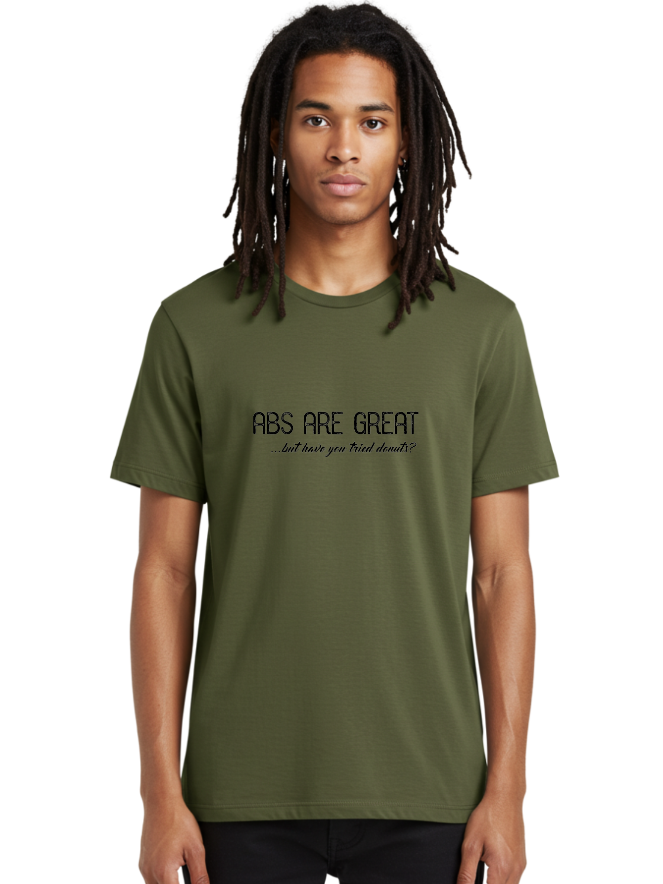 Abs-Are-Great Men'S Graphic Tee, 100% Cotton, Comfortable Casual Summer Wear, Machine Washable, Funny Quote, Humorous Saying, Donut Love, Fitness Humor, Workout Joke, Sweet Treats, Playful Message, Indulgent Humor Aac449 18