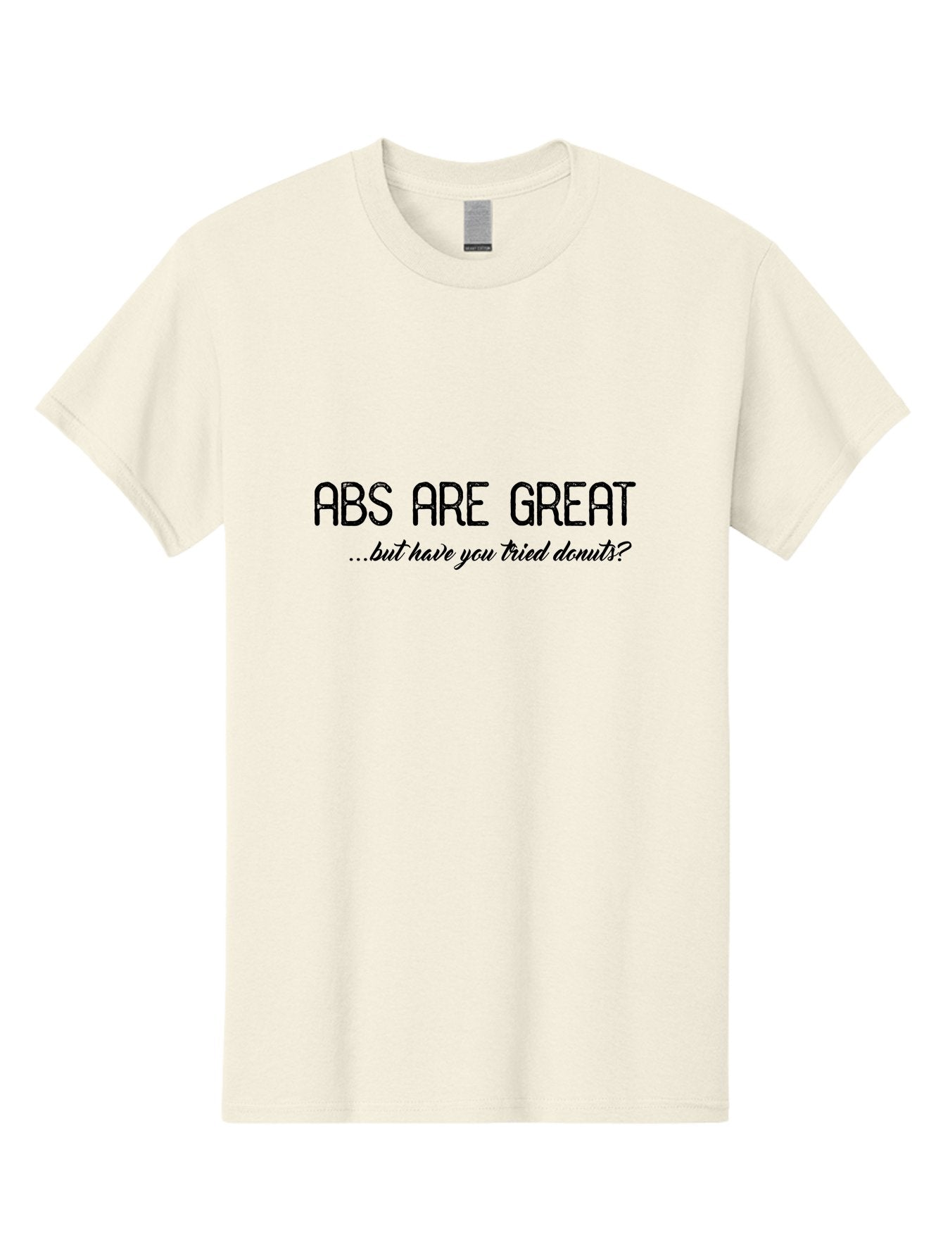 Abs-Are-Great Men'S Graphic Tee, 100% Cotton, Comfortable Casual Summer Wear, Machine Washable, Funny Quote, Humorous Saying, Donut Love, Fitness Humor, Workout Joke, Sweet Treats, Playful Message, Indulgent Humor Aac449 5