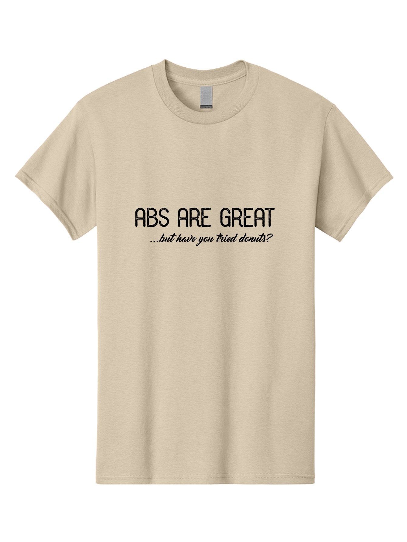 Abs-Are-Great Men'S Graphic Tee, 100% Cotton, Comfortable Casual Summer Wear, Machine Washable, Funny Quote, Humorous Saying, Donut Love, Fitness Humor, Workout Joke, Sweet Treats, Playful Message, Indulgent Humor Aac449 6