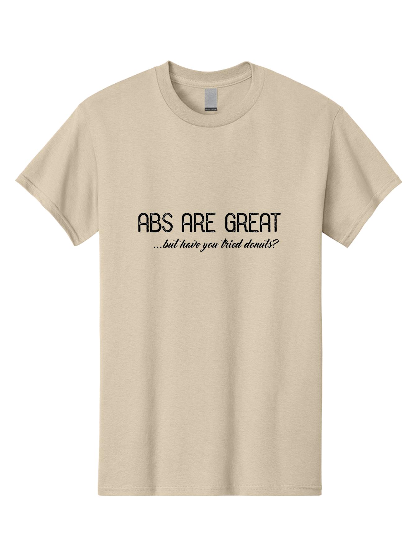 Abs-Are-Great Men'S Graphic Tee, 100% Cotton, Comfortable Casual Summer Wear, Machine Washable, Funny Quote, Humorous Saying, Donut Love, Fitness Humor, Workout Joke, Sweet Treats, Playful Message, Indulgent Humor Aac449 13