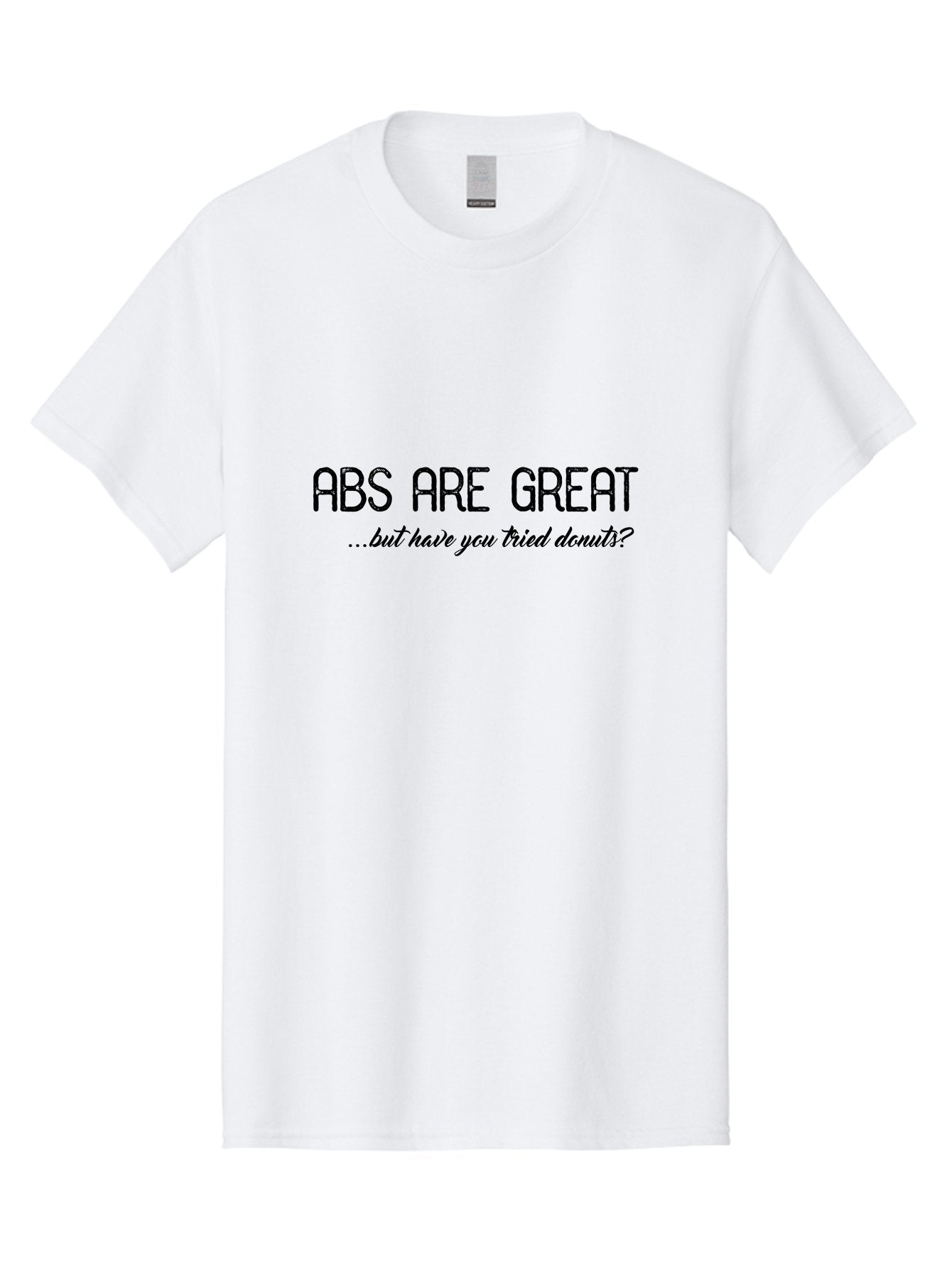 Abs-Are-Great Men'S Graphic Tee, 100% Cotton, Comfortable Casual Summer Wear, Machine Washable, Funny Quote, Humorous Saying, Donut Love, Fitness Humor, Workout Joke, Sweet Treats, Playful Message, Indulgent Humor Aac449 9
