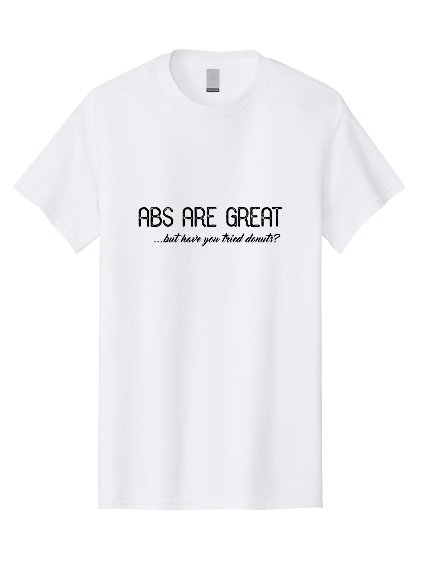 Abs-Are-Great Men'S Graphic Tee, 100% Cotton, Comfortable Casual Summer Wear, Machine Washable, Funny Quote, Humorous Saying, Donut Love, Fitness Humor, Workout Joke, Sweet Treats, Playful Message, Indulgent Humor Aac449 9