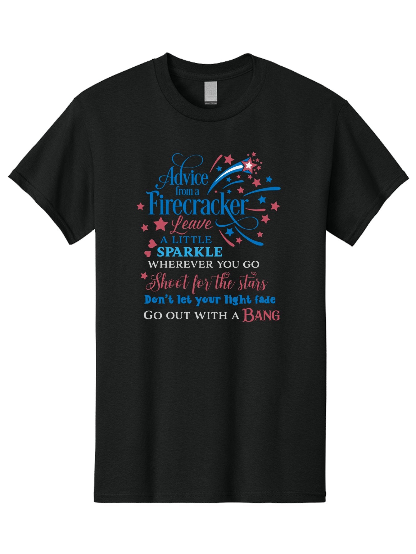 Advice-From-Firecracker Men'S Graphic Tee, 100% Cotton, Comfortable Casual Summer Wear, Machine Washable, Inspirational Quotes, Motivational Words, Positive Affirmations, Sparkle, Firecracker Advice, Life Guidance, Motivational Phrases, Aac452