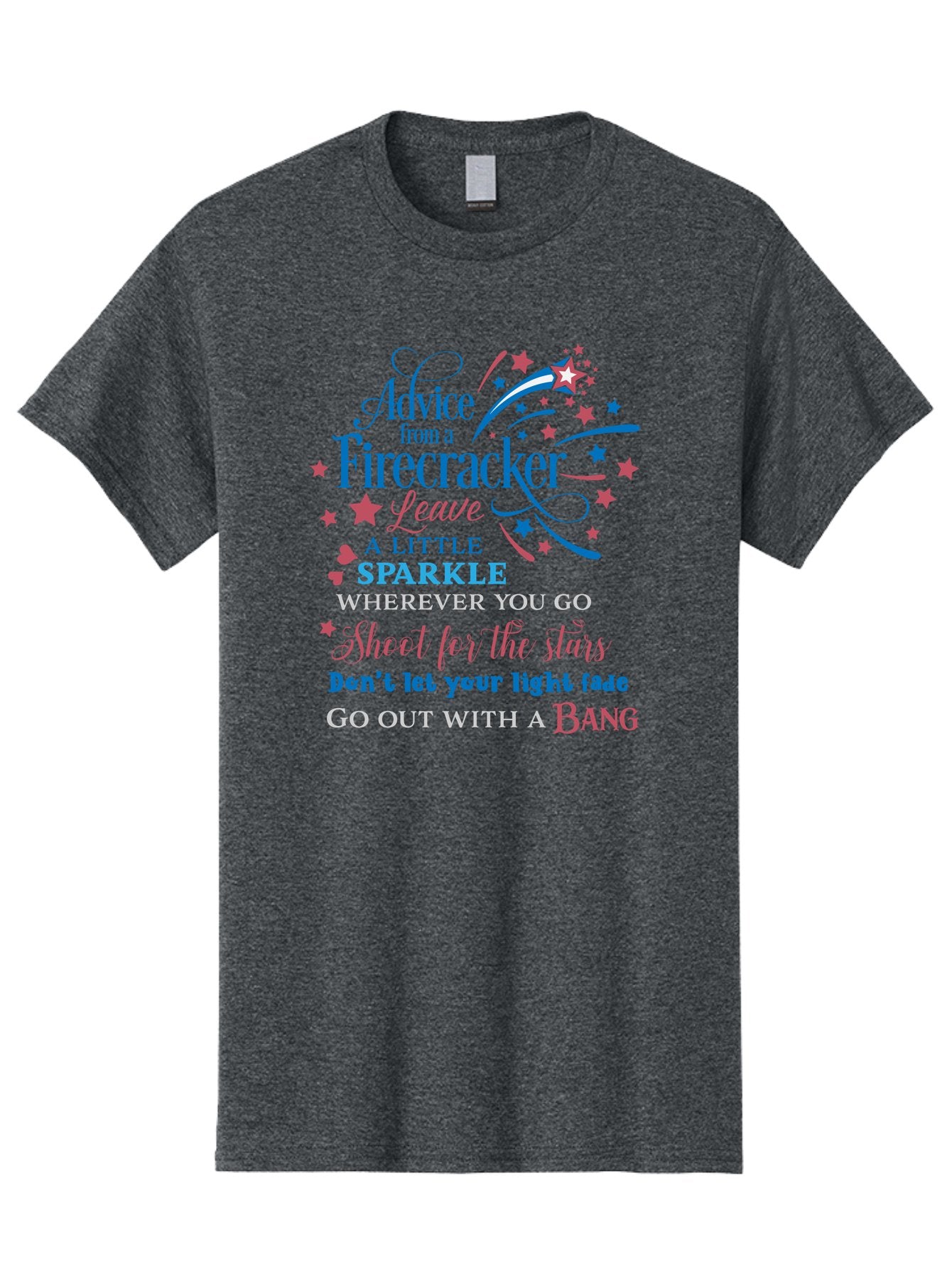 Advice-From-Firecracker Men'S Graphic Tee, 100% Cotton, Comfortable Casual Summer Wear, Machine Washable, Inspirational Quotes, Motivational Words, Positive Affirmations, Sparkle, Firecracker Advice, Life Guidance, Motivational Phrases, Aac452 13