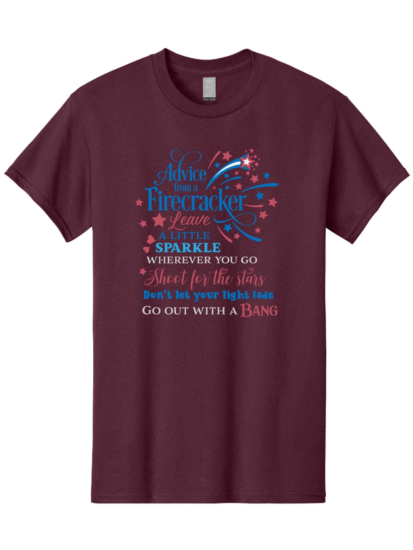 Advice-From-Firecracker Men'S Graphic Tee, 100% Cotton, Comfortable Casual Summer Wear, Machine Washable, Inspirational Quotes, Motivational Words, Positive Affirmations, Sparkle, Firecracker Advice, Life Guidance, Motivational Phrases, Aac452