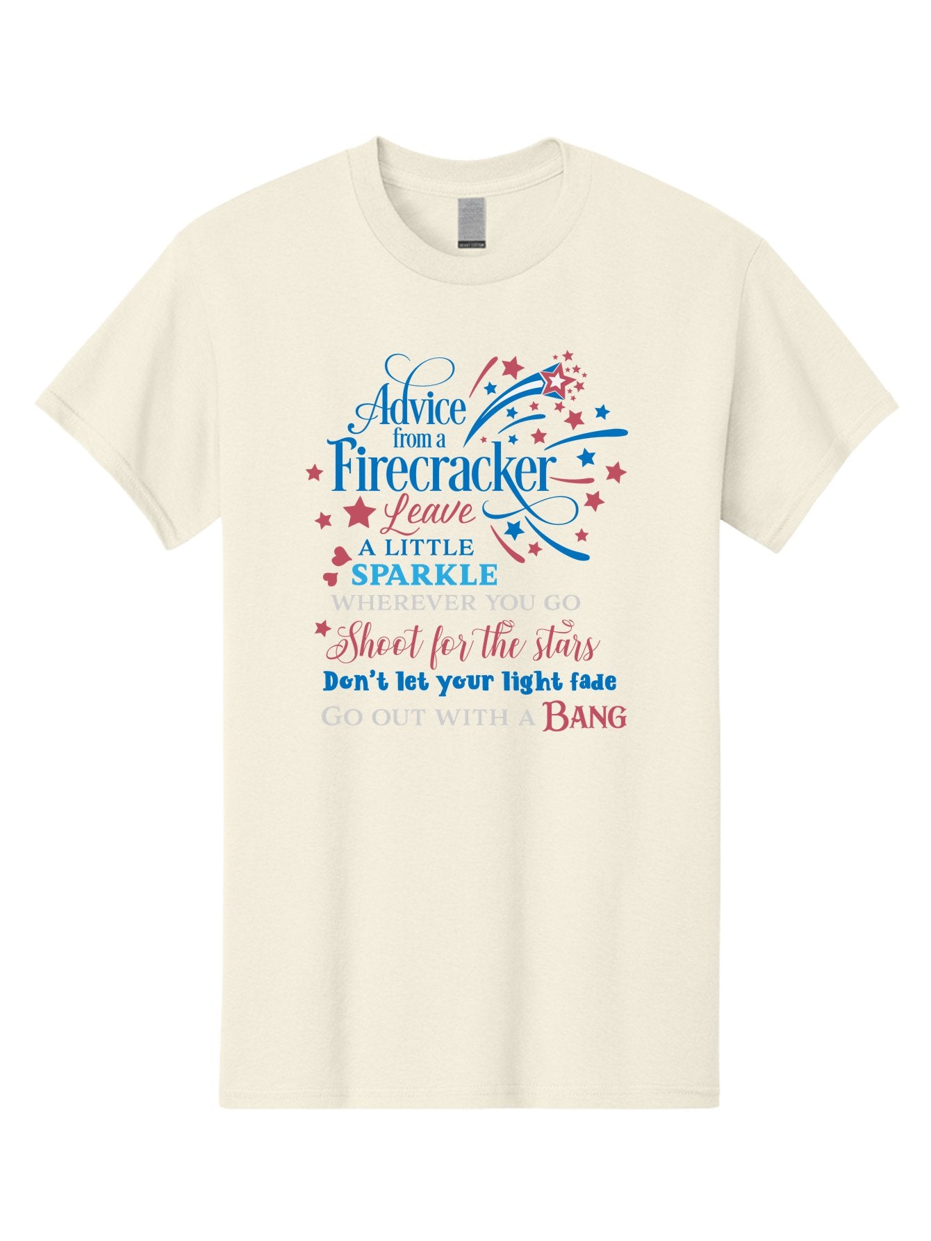 Advice-From-Firecracker Men'S Graphic Tee, 100% Cotton, Comfortable Casual Summer Wear, Machine Washable, Inspirational Quotes, Motivational Words, Positive Affirmations, Sparkle, Firecracker Advice, Life Guidance, Motivational Phrases, Aac452 9