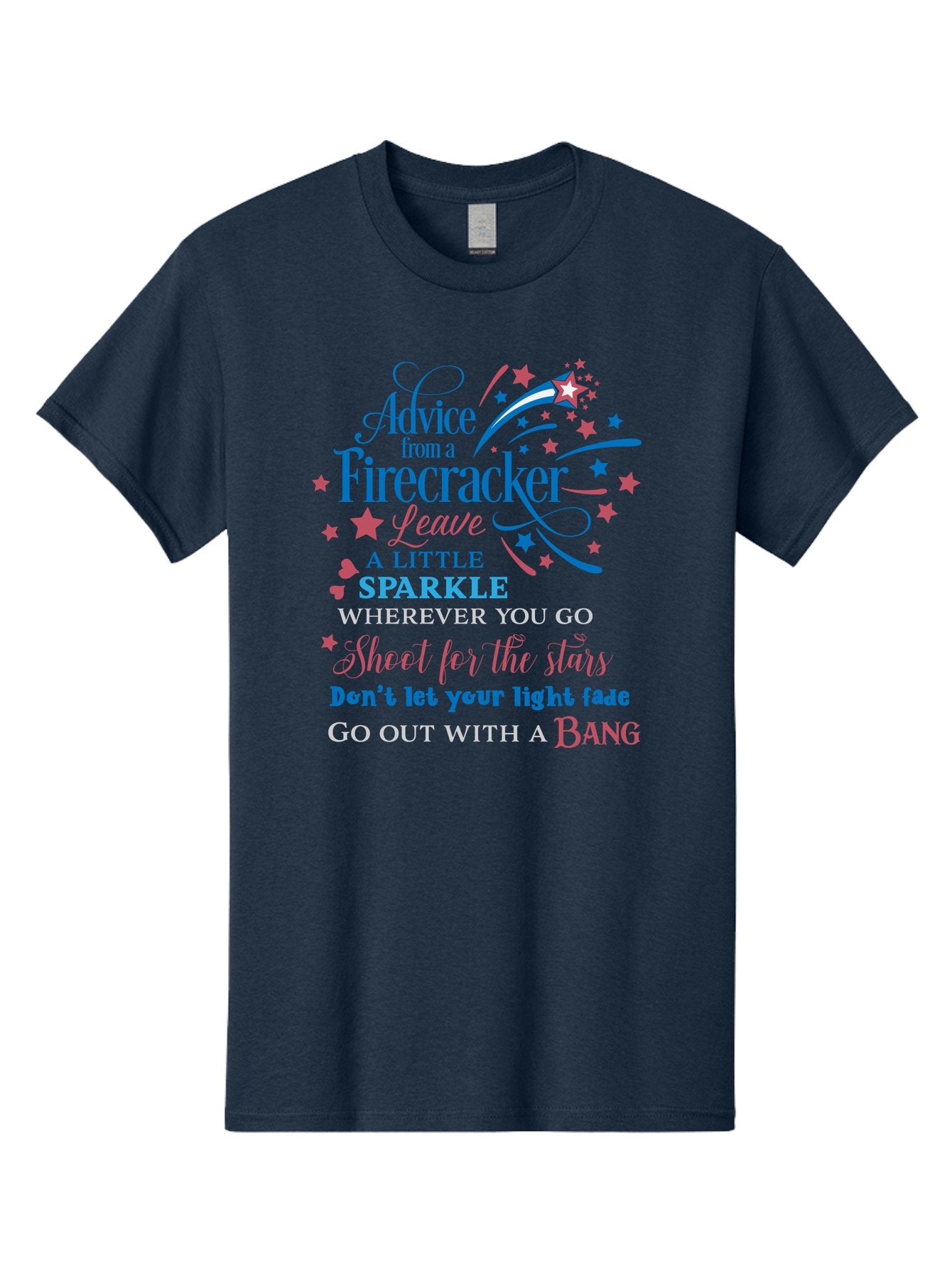 Advice-From-Firecracker Men'S Graphic Tee, 100% Cotton, Comfortable Casual Summer Wear, Machine Washable, Inspirational Quotes, Motivational Words, Positive Affirmations, Sparkle, Firecracker Advice, Life Guidance, Motivational Phrases, Aac452 15