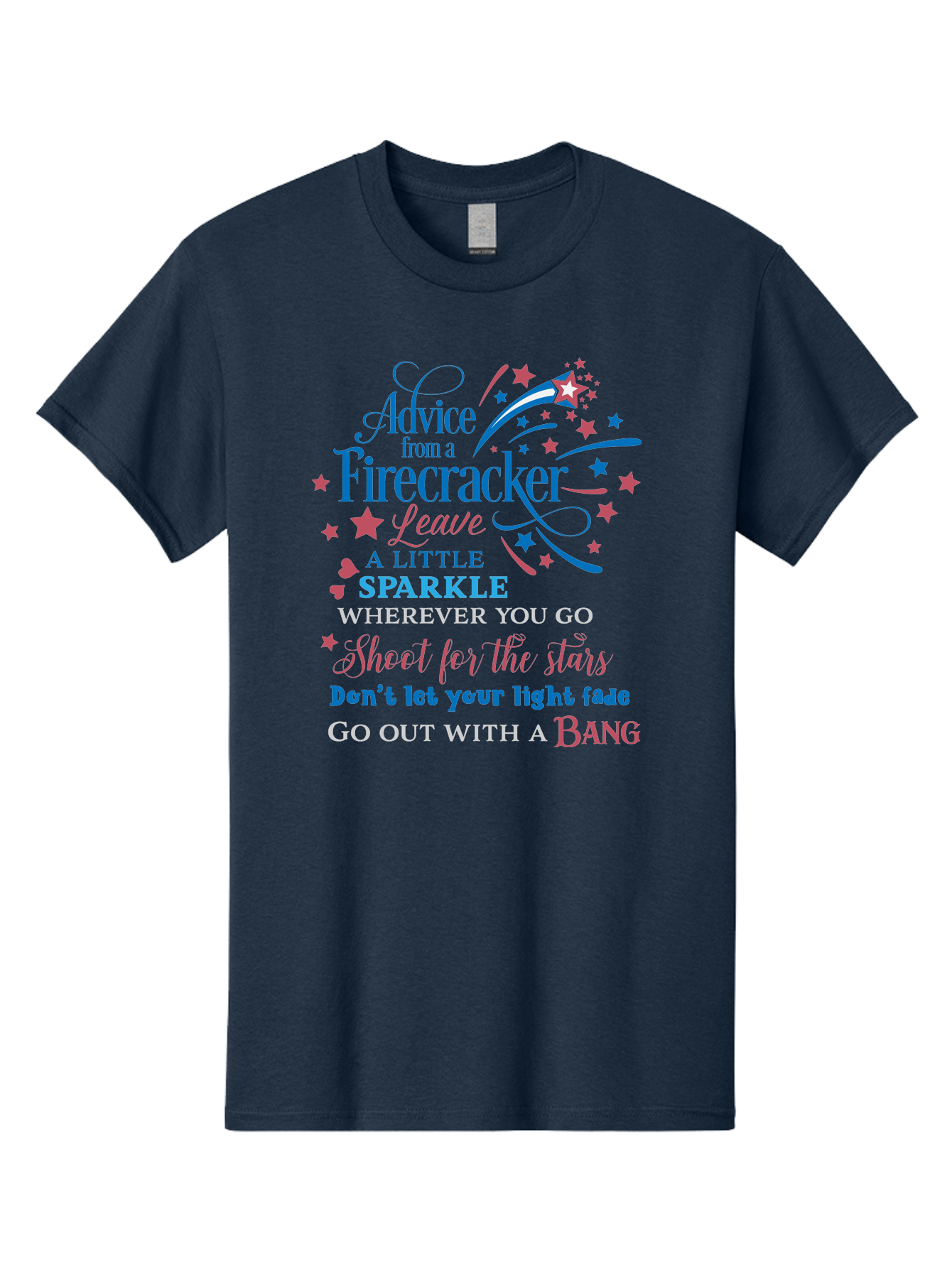 Advice-From-Firecracker Men'S Graphic Tee, 100% Cotton, Comfortable Casual Summer Wear, Machine Washable, Inspirational Quotes, Motivational Words, Positive Affirmations, Sparkle, Firecracker Advice, Life Guidance, Motivational Phrases, Aac452