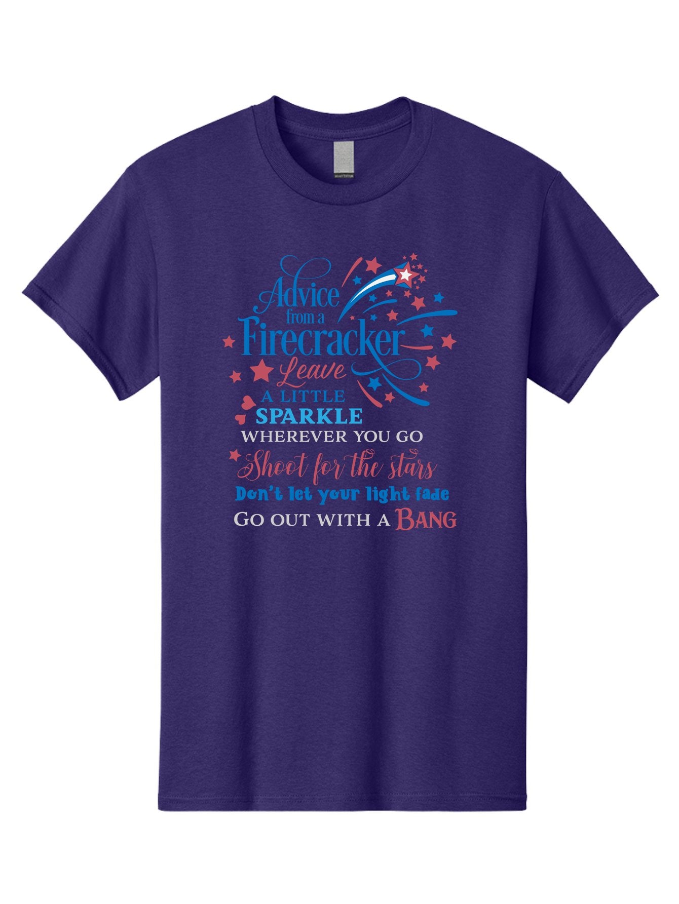 Advice-From-Firecracker Men'S Graphic Tee, 100% Cotton, Comfortable Casual Summer Wear, Machine Washable, Inspirational Quotes, Motivational Words, Positive Affirmations, Sparkle, Firecracker Advice, Life Guidance, Motivational Phrases, Aac452 8