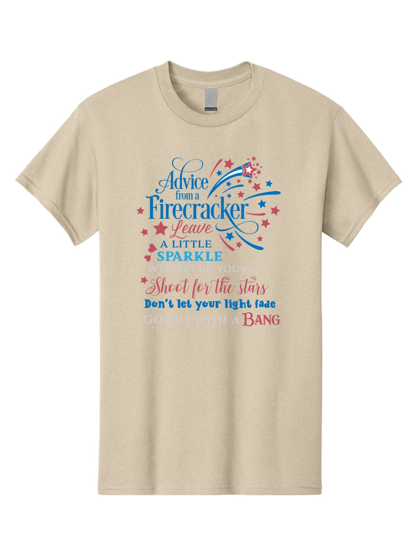 Advice-From-Firecracker Men'S Graphic Tee, 100% Cotton, Comfortable Casual Summer Wear, Machine Washable, Inspirational Quotes, Motivational Words, Positive Affirmations, Sparkle, Firecracker Advice, Life Guidance, Motivational Phrases, Aac452 12