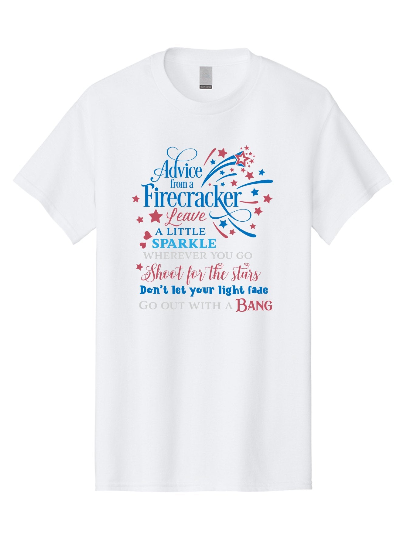 Advice-From-Firecracker Men'S Graphic Tee, 100% Cotton, Comfortable Casual Summer Wear, Machine Washable, Inspirational Quotes, Motivational Words, Positive Affirmations, Sparkle, Firecracker Advice, Life Guidance, Motivational Phrases, Aac452 11