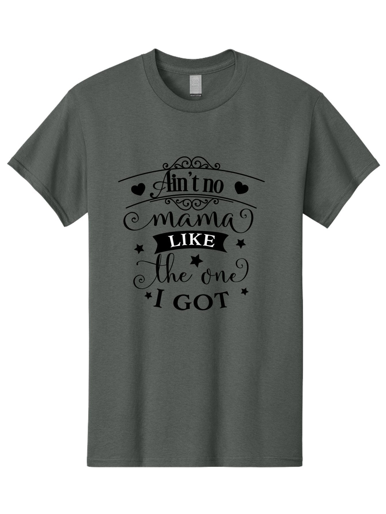 Ain-T-No-Mama-Like-The-One-I-Got Men'S Graphic Tee, 100% Cotton, Comfortable Casual Summer Wear, Machine Washable, Mama Quote, Mother'S Day Gift, Inspirational Quote, Mama Love, Heartwarming Phrase, Starry Design, Elegant Typography, Aac454 9