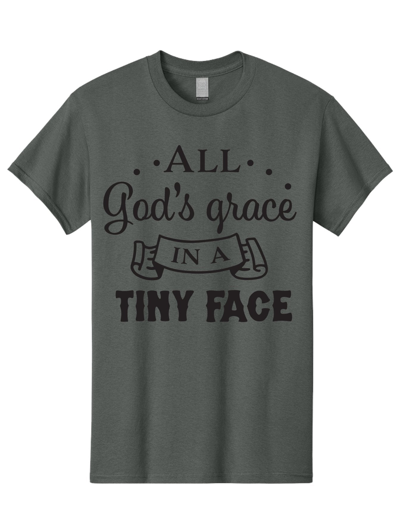 All-God-S-Grace-In-A-Tiny-Face Men'S Graphic Tee, 100% Cotton, Comfortable Casual Summer Wear, Machine Washable, Inspirational Quote, God'S Grace, Tiny Face, Cute Baby, Baby Blessing, Inspirational Message, Baby Quote, Faith, Love, Aac455 15