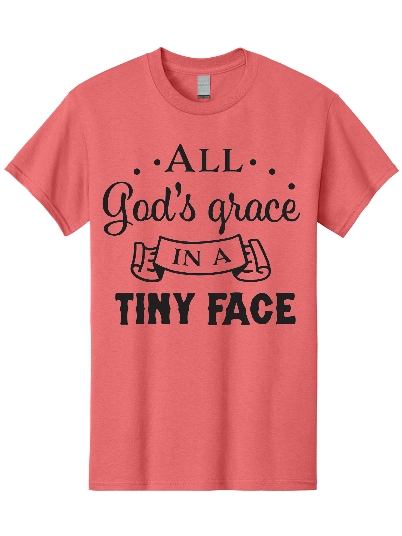 All-God-S-Grace-In-A-Tiny-Face Men'S Graphic Tee, 100% Cotton, Comfortable Casual Summer Wear, Machine Washable, Inspirational Quote, God'S Grace, Tiny Face, Cute Baby, Baby Blessing, Inspirational Message, Baby Quote, Faith, Love, Aac455 9