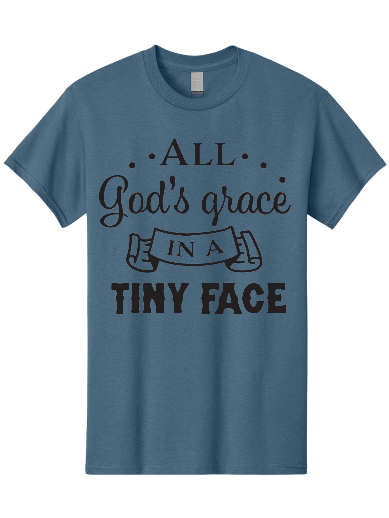 All-God-S-Grace-In-A-Tiny-Face Men'S Graphic Tee, 100% Cotton, Comfortable Casual Summer Wear, Machine Washable, Inspirational Quote, God'S Grace, Tiny Face, Cute Baby, Baby Blessing, Inspirational Message, Baby Quote, Faith, Love, Aac455 17