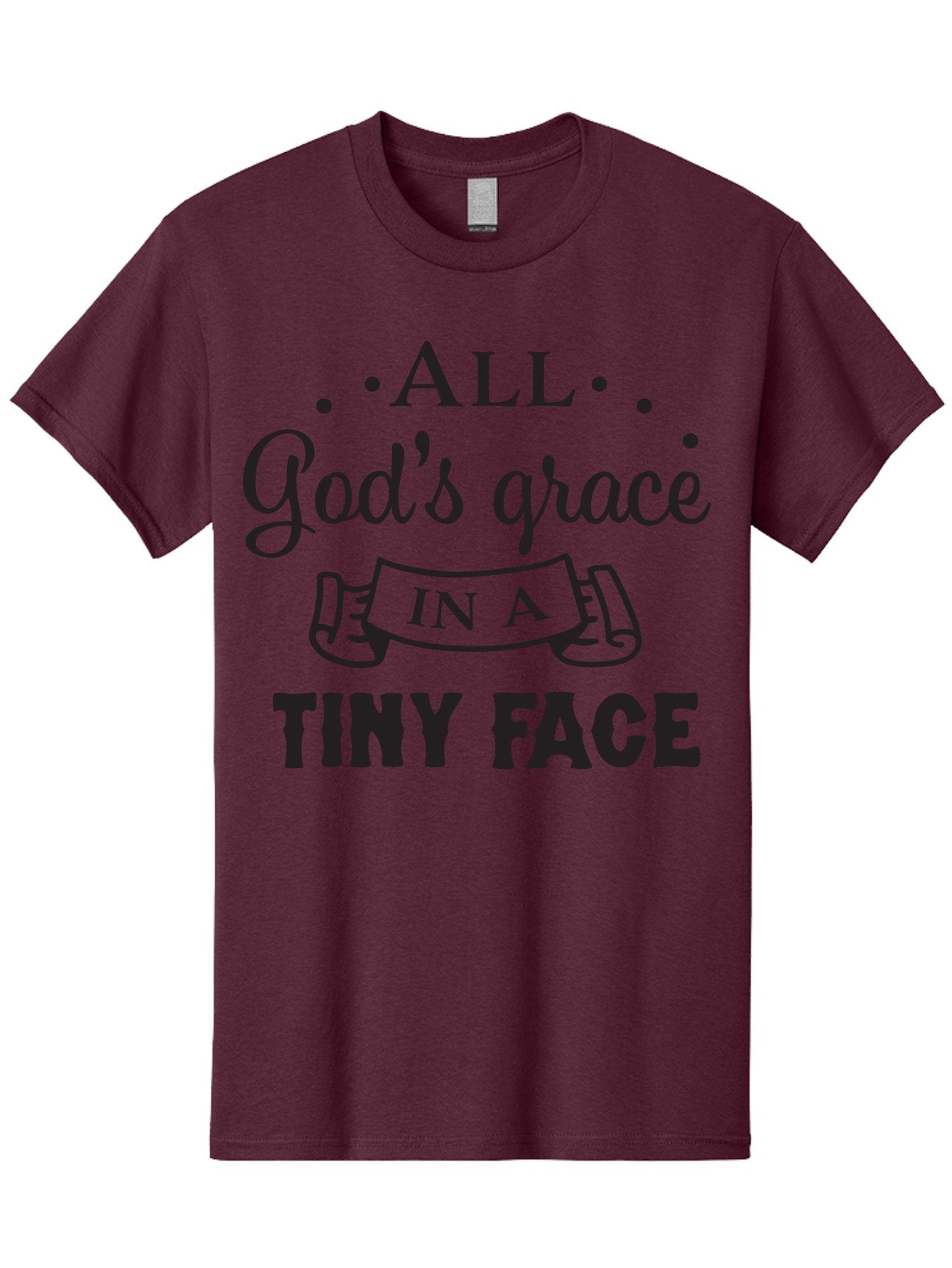 All-God-S-Grace-In-A-Tiny-Face Men'S Graphic Tee, 100% Cotton, Comfortable Casual Summer Wear, Machine Washable, Inspirational Quote, God'S Grace, Tiny Face, Cute Baby, Baby Blessing, Inspirational Message, Baby Quote, Faith, Love, Aac455 6