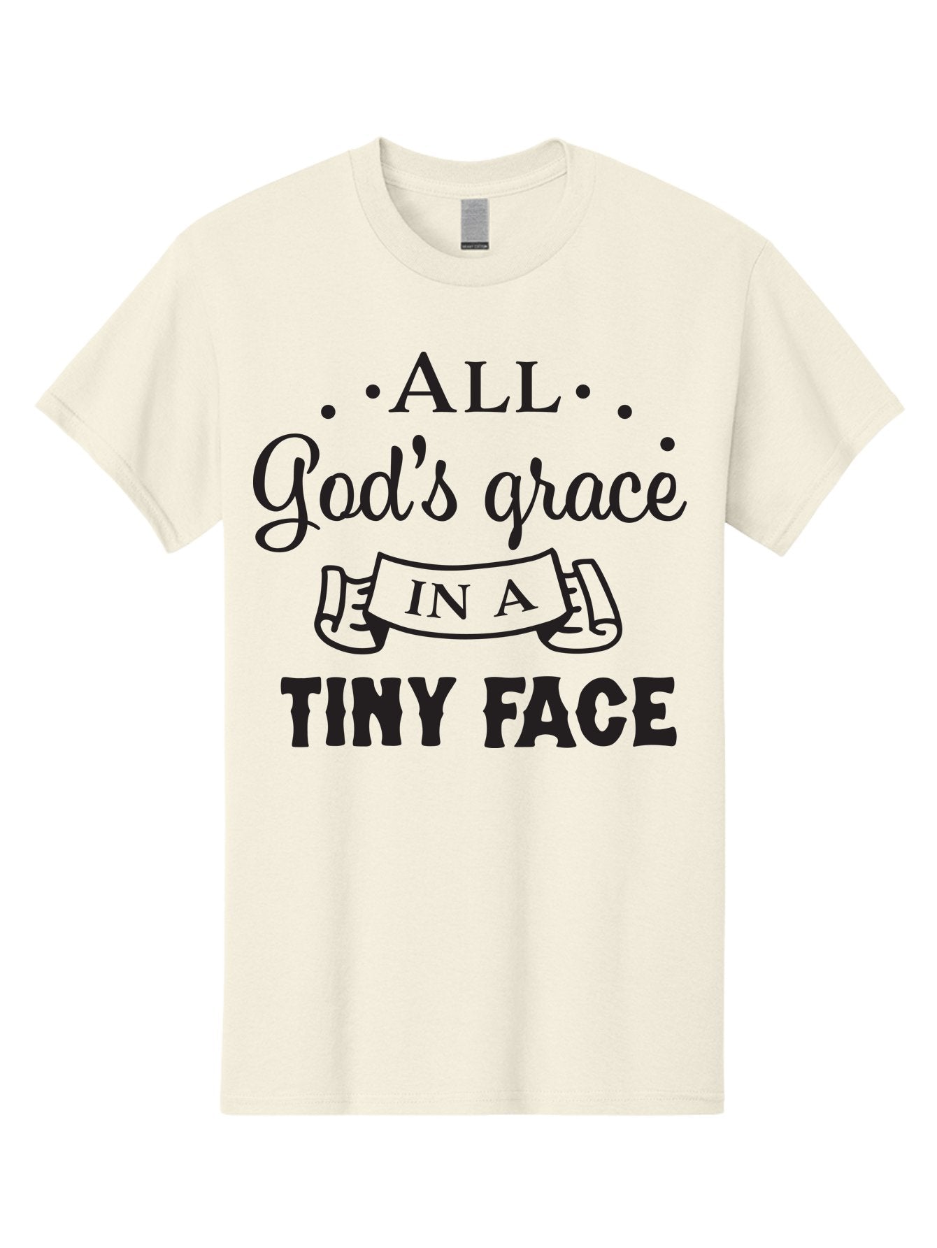 All-God-S-Grace-In-A-Tiny-Face Men'S Graphic Tee, 100% Cotton, Comfortable Casual Summer Wear, Machine Washable, Inspirational Quote, God'S Grace, Tiny Face, Cute Baby, Baby Blessing, Inspirational Message, Baby Quote, Faith, Love, Aac455 7