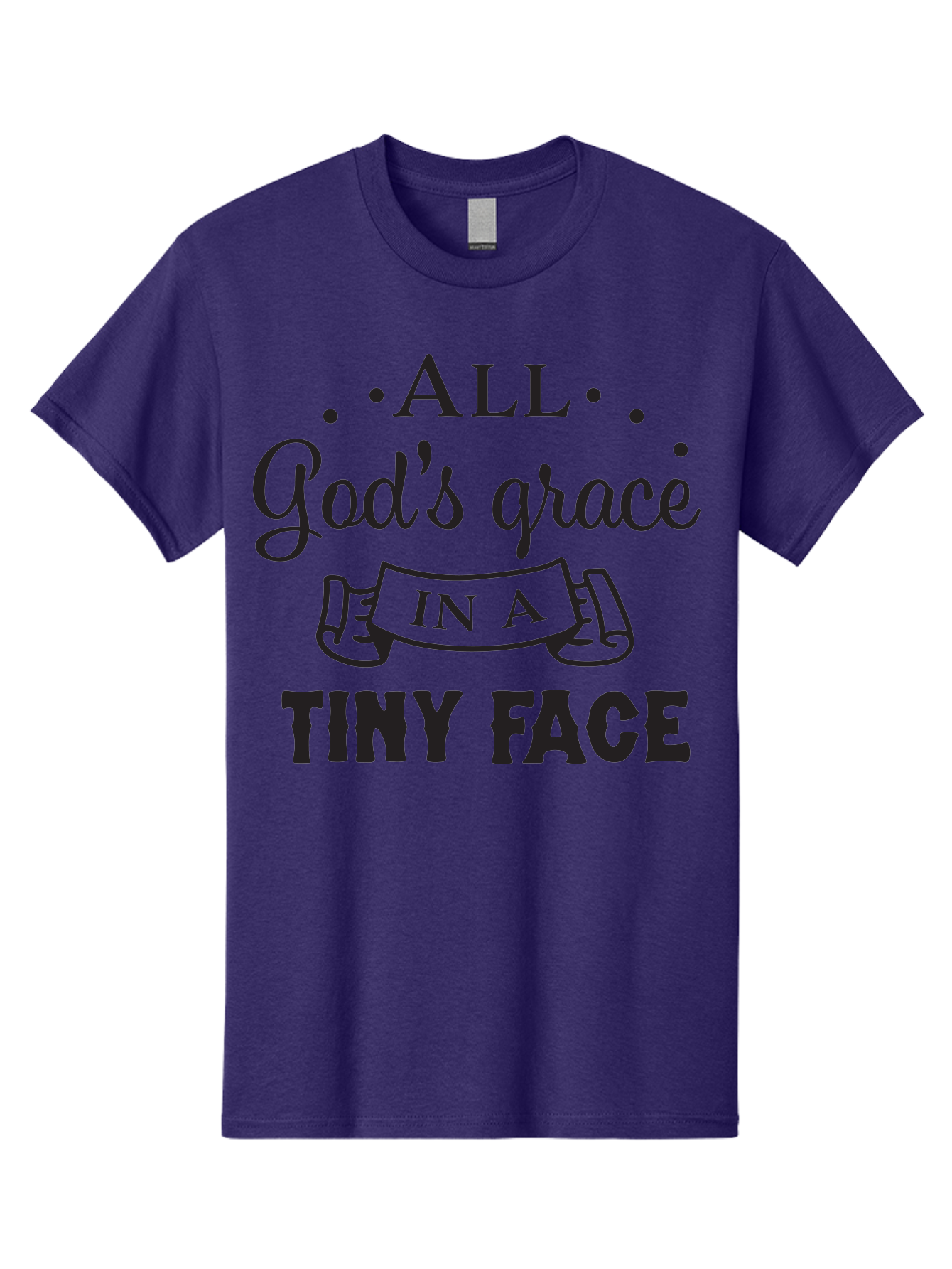 All-God-S-Grace-In-A-Tiny-Face Men'S Graphic Tee, 100% Cotton, Comfortable Casual Summer Wear, Machine Washable, Inspirational Quote, God'S Grace, Tiny Face, Cute Baby, Baby Blessing, Inspirational Message, Baby Quote, Faith, Love, Aac455 7