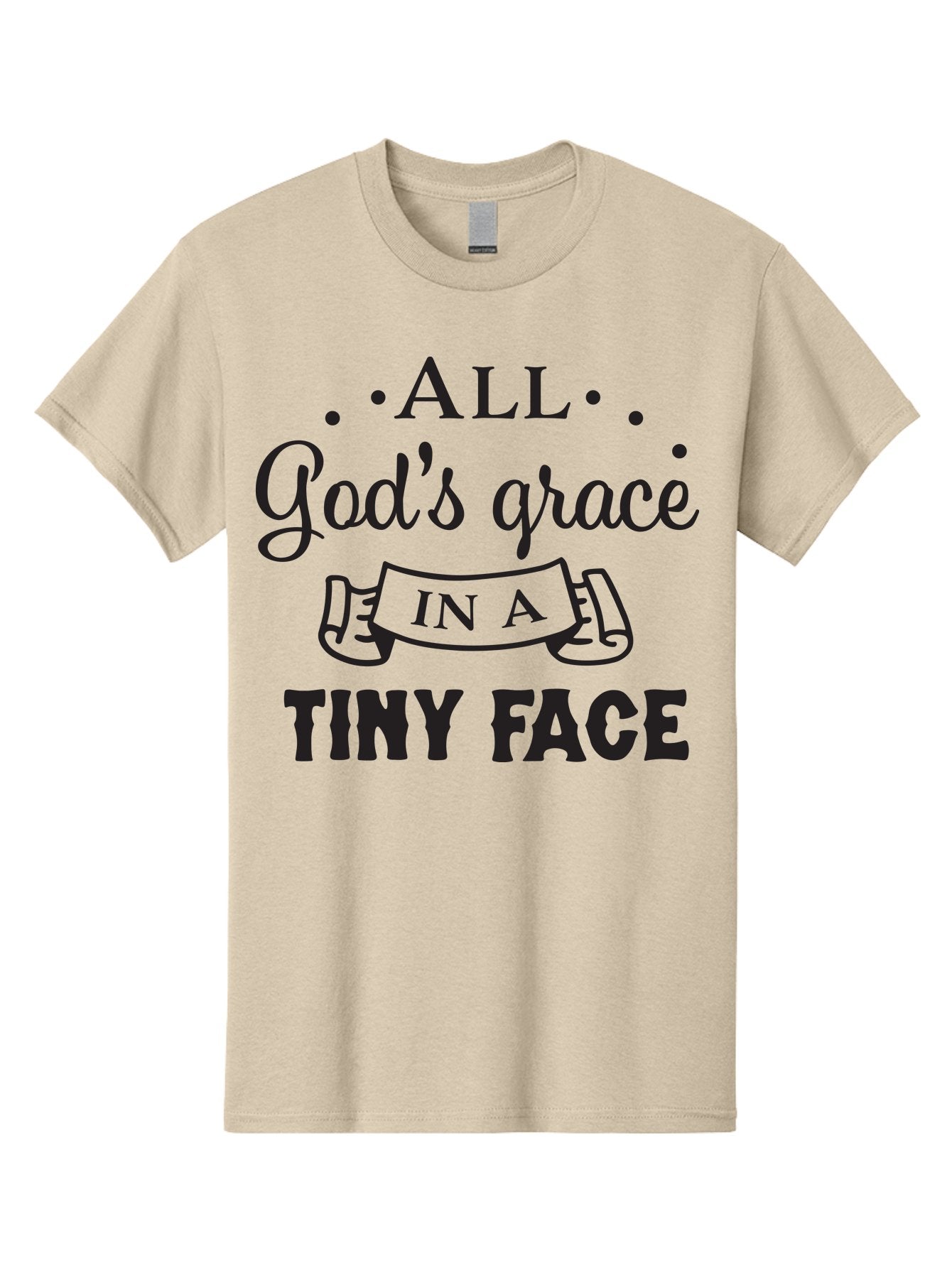 All-God-S-Grace-In-A-Tiny-Face Men'S Graphic Tee, 100% Cotton, Comfortable Casual Summer Wear, Machine Washable, Inspirational Quote, God'S Grace, Tiny Face, Cute Baby, Baby Blessing, Inspirational Message, Baby Quote, Faith, Love, Aac455 10
