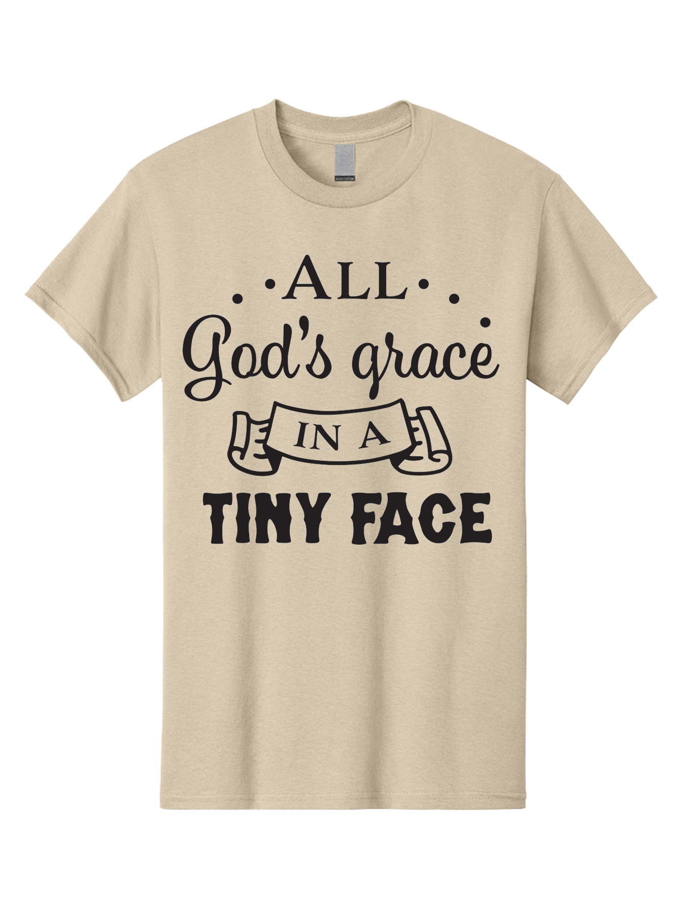 All-God-S-Grace-In-A-Tiny-Face Men'S Graphic Tee, 100% Cotton, Comfortable Casual Summer Wear, Machine Washable, Inspirational Quote, God'S Grace, Tiny Face, Cute Baby, Baby Blessing, Inspirational Message, Baby Quote, Faith, Love, Aac455 27