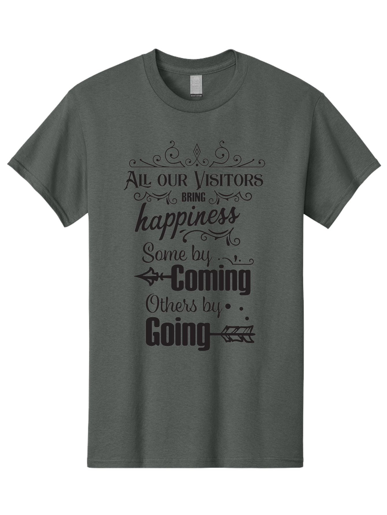 All-Our-Visitors Men'S Graphic Tee, 100% Cotton, Comfortable Casual Summer Wear, Machine Washable, Inspirational Quote, Happiness, Visitors, Coming And Going, Positivity, Motivational Message, Funny Saying, Witty Humor, Guest Book Quote Aac459 15