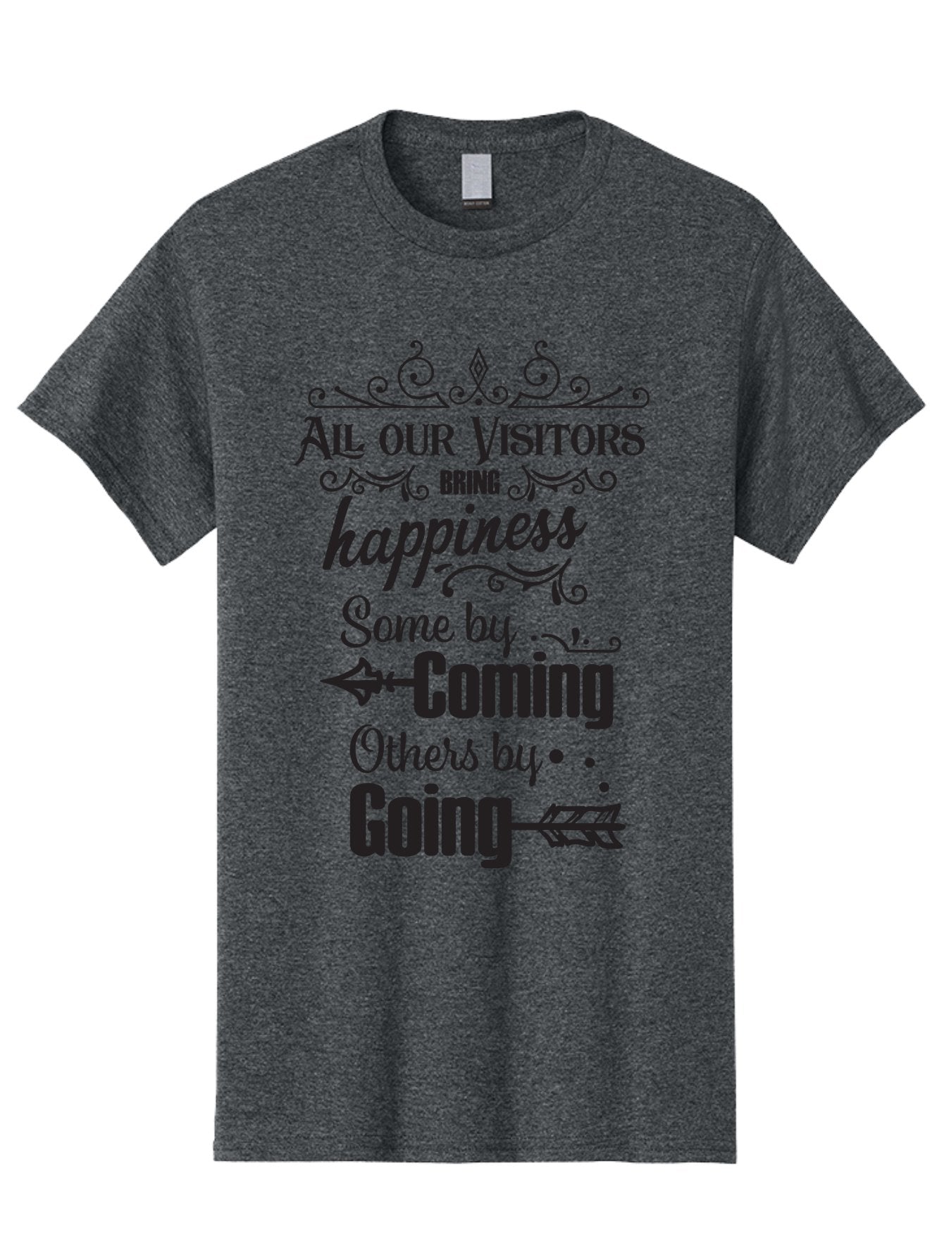 All-Our-Visitors Men'S Graphic Tee, 100% Cotton, Comfortable Casual Summer Wear, Machine Washable, Inspirational Quote, Happiness, Visitors, Coming And Going, Positivity, Motivational Message, Funny Saying, Witty Humor, Guest Book Quote Aac459 3