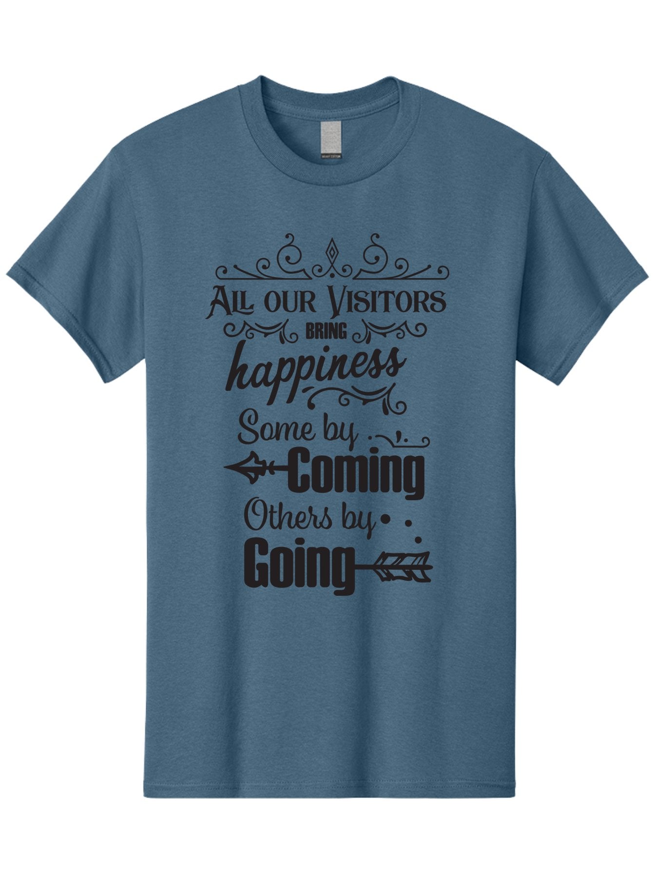 All-Our-Visitors Men'S Graphic Tee, 100% Cotton, Comfortable Casual Summer Wear, Machine Washable, Inspirational Quote, Happiness, Visitors, Coming And Going, Positivity, Motivational Message, Funny Saying, Witty Humor, Guest Book Quote Aac459 9