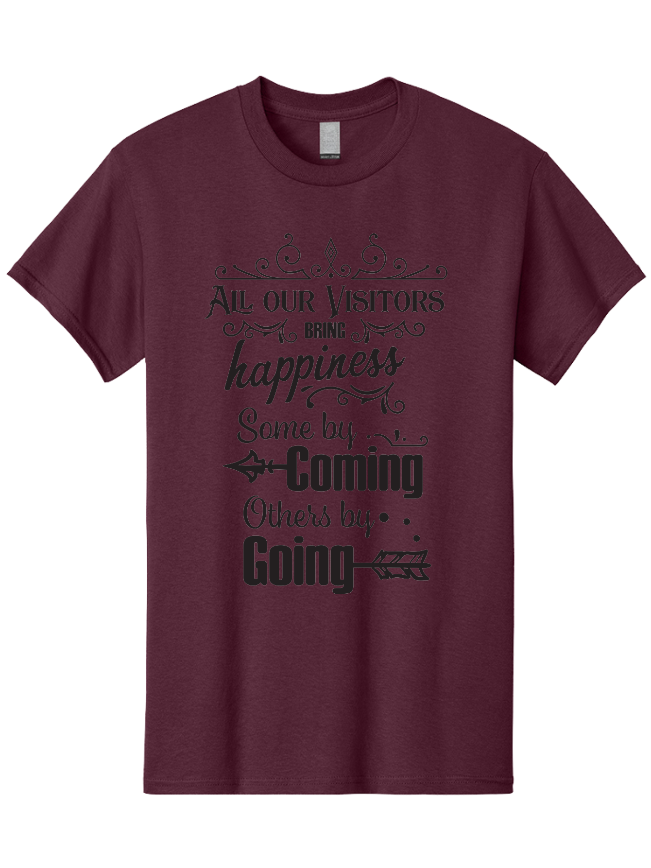 All-Our-Visitors Men'S Graphic Tee, 100% Cotton, Comfortable Casual Summer Wear, Machine Washable, Inspirational Quote, Happiness, Visitors, Coming And Going, Positivity, Motivational Message, Funny Saying, Witty Humor, Guest Book Quote Aac459 5