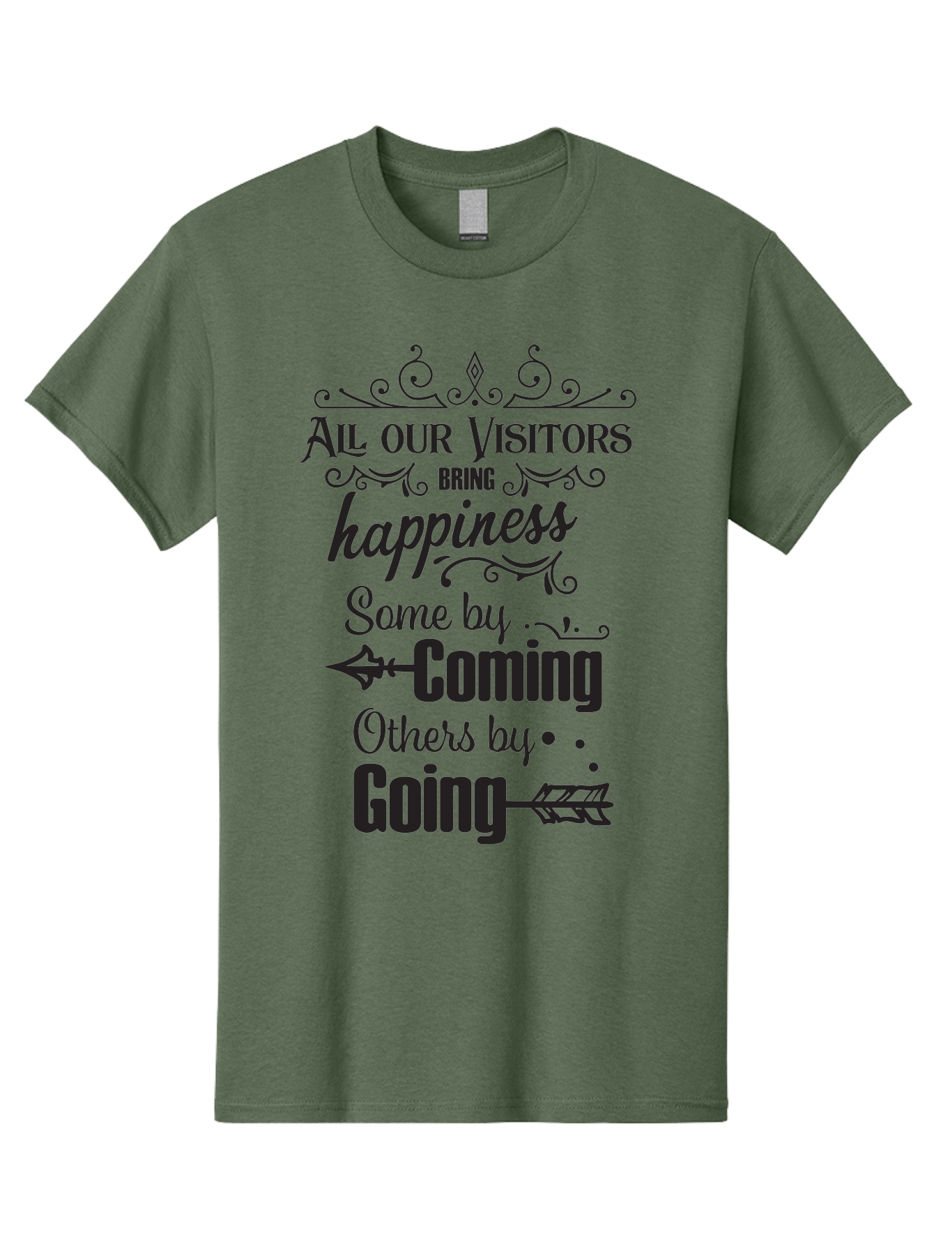 All-Our-Visitors Men'S Graphic Tee, 100% Cotton, Comfortable Casual Summer Wear, Machine Washable, Inspirational Quote, Happiness, Visitors, Coming And Going, Positivity, Motivational Message, Funny Saying, Witty Humor, Guest Book Quote Aac459 19
