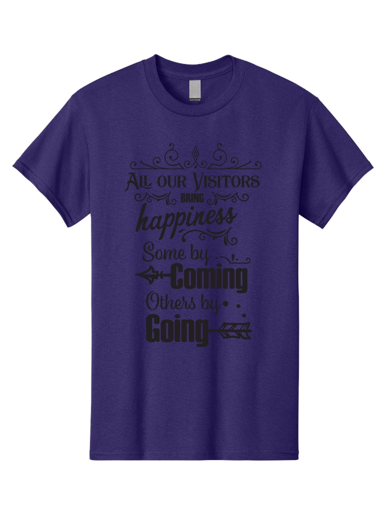 All-Our-Visitors Men'S Graphic Tee, 100% Cotton, Comfortable Casual Summer Wear, Machine Washable, Inspirational Quote, Happiness, Visitors, Coming And Going, Positivity, Motivational Message, Funny Saying, Witty Humor, Guest Book Quote Aac459 11