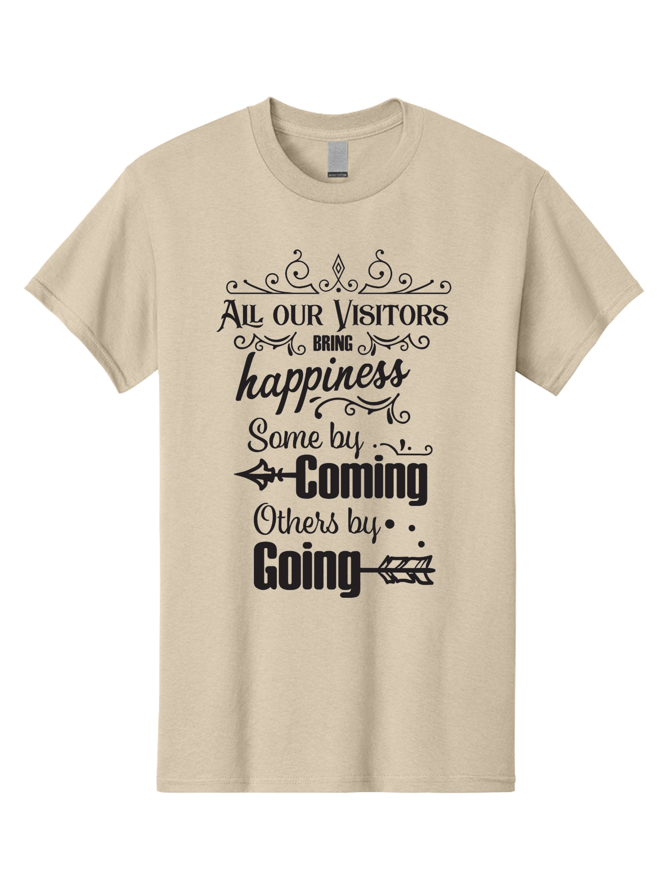 All-Our-Visitors Men'S Graphic Tee, 100% Cotton, Comfortable Casual Summer Wear, Machine Washable, Inspirational Quote, Happiness, Visitors, Coming And Going, Positivity, Motivational Message, Funny Saying, Witty Humor, Guest Book Quote Aac459 21