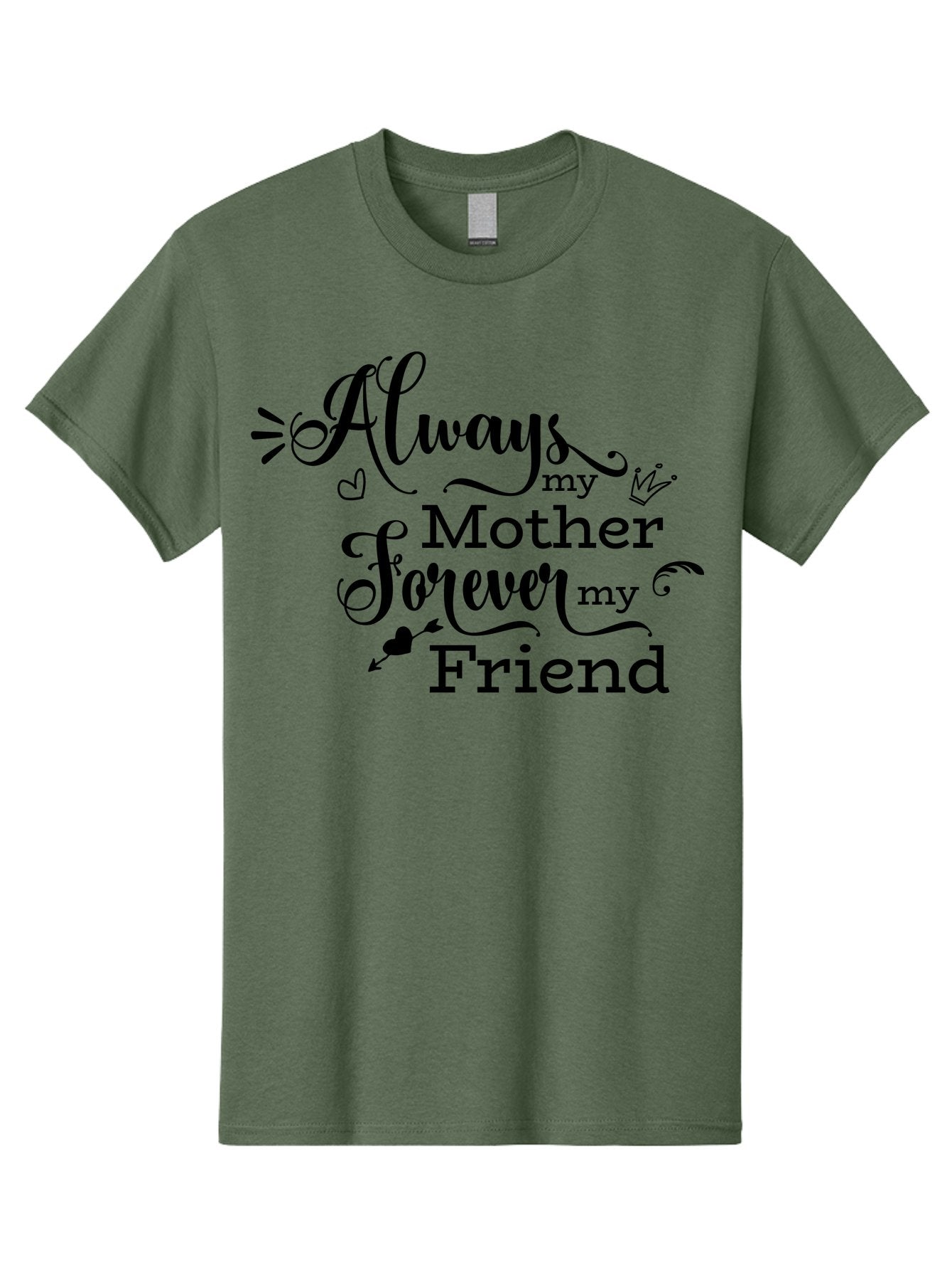 Always-My-Mother-Forever-My-Friend Men'S Graphic Tee, 100% Cotton, Comfortable Casual Summer Wear, Machine Washable, Mother And Friend Quote, Inspirational Quote, Friendship, Motherly Love, Heartwarming Message, Love And Appreciation Aac466 3