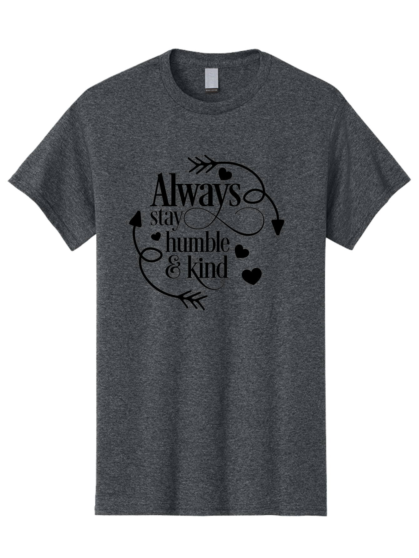 Always-Stay-Humble-Kind Men'S Graphic Tee, 100% Cotton, Comfortable Casual Summer Wear, Machine Washable, Inspirational Quote, Motivational Phrase, Positive Vibes, Kindness Matters, Humble Attitude, Heartwarming Message, Aac468
