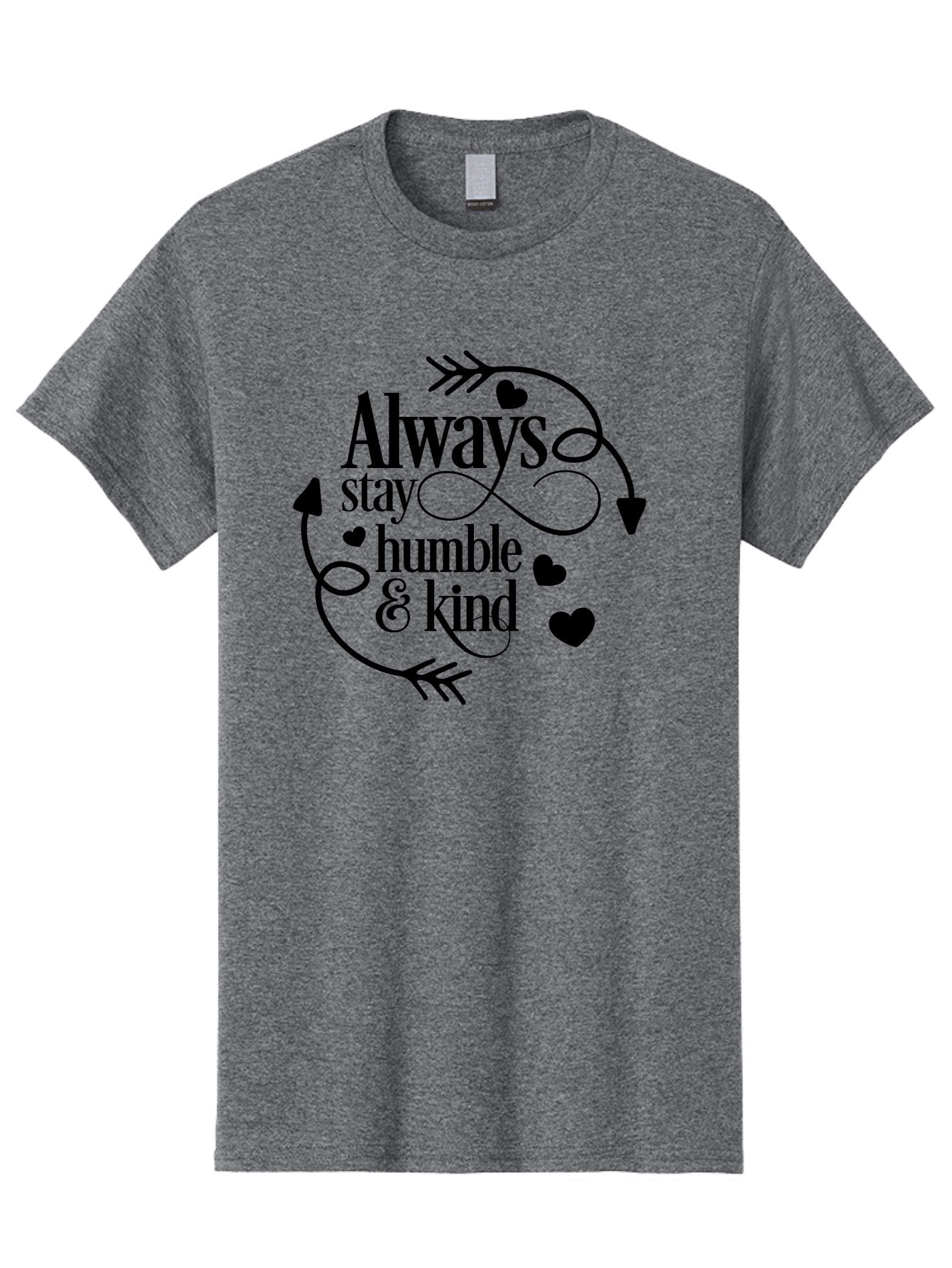Always-Stay-Humble-Kind Men'S Graphic Tee, 100% Cotton, Comfortable Casual Summer Wear, Machine Washable, Inspirational Quote, Motivational Phrase, Positive Vibes, Kindness Matters, Humble Attitude, Heartwarming Message, Aac468