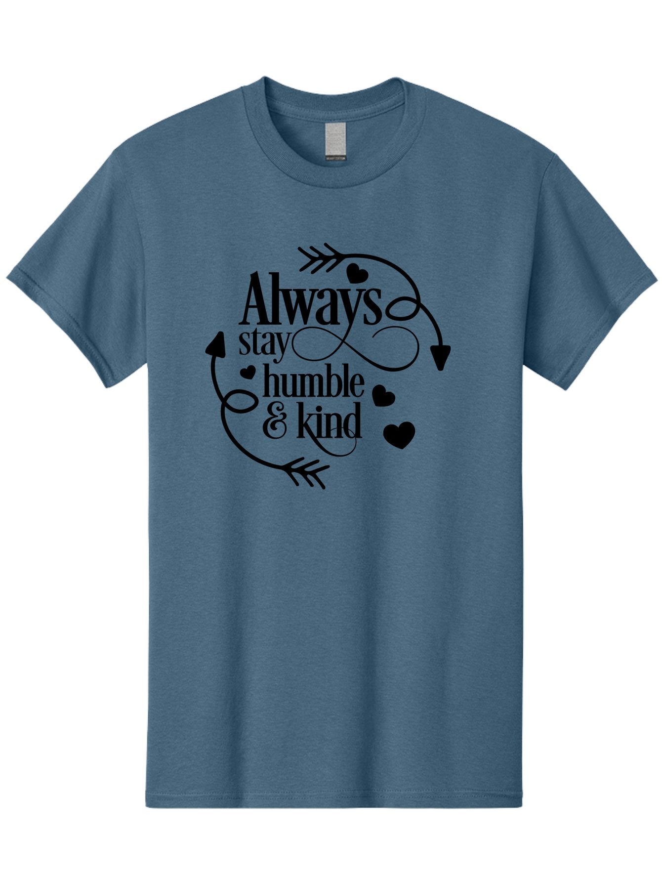 Always-Stay-Humble-Kind Men'S Graphic Tee, 100% Cotton, Comfortable Casual Summer Wear, Machine Washable, Inspirational Quote, Motivational Phrase, Positive Vibes, Kindness Matters, Humble Attitude, Heartwarming Message, Aac468