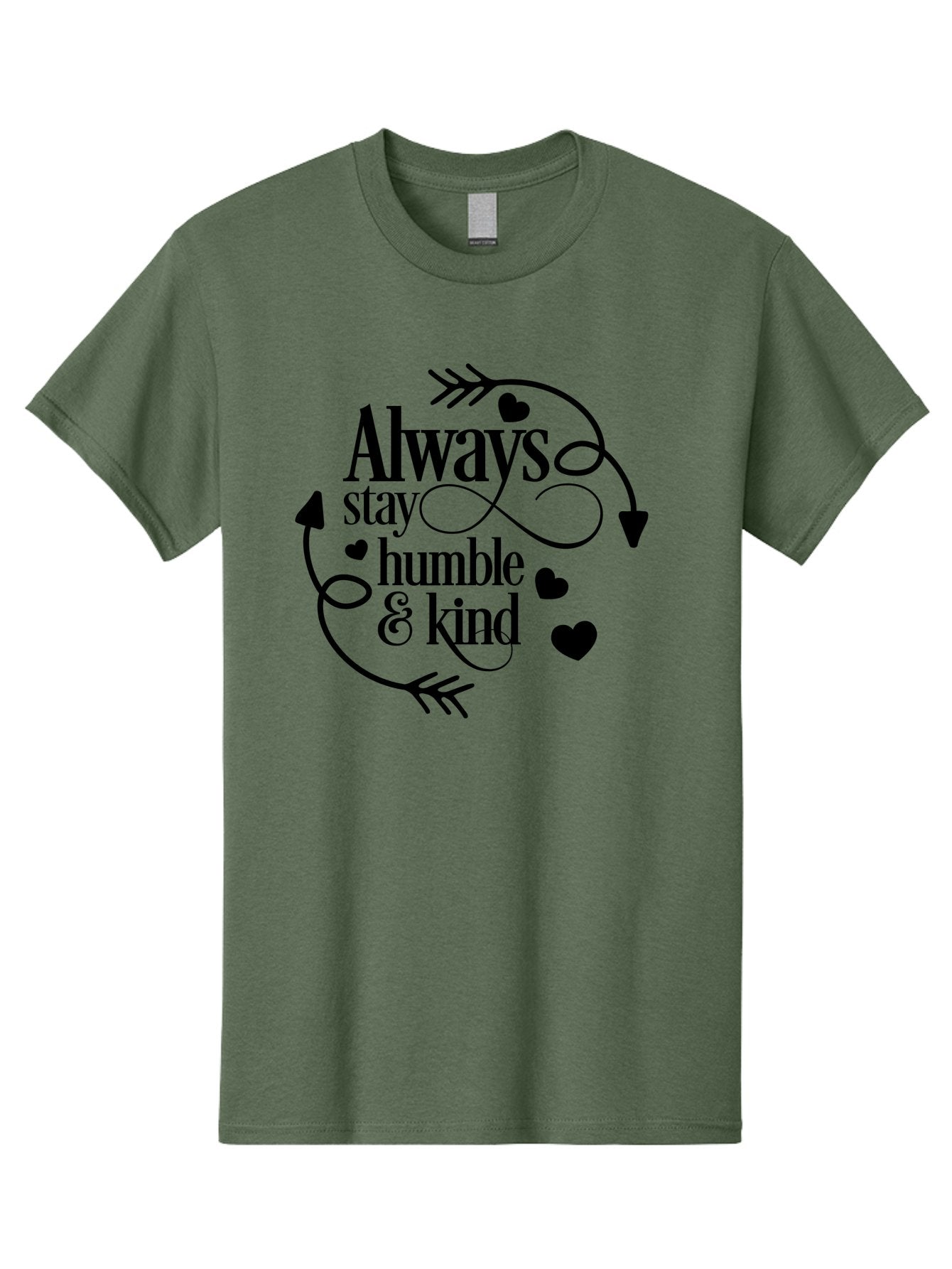 Always-Stay-Humble-Kind Men'S Graphic Tee, 100% Cotton, Comfortable Casual Summer Wear, Machine Washable, Inspirational Quote, Motivational Phrase, Positive Vibes, Kindness Matters, Humble Attitude, Heartwarming Message, Aac468 4