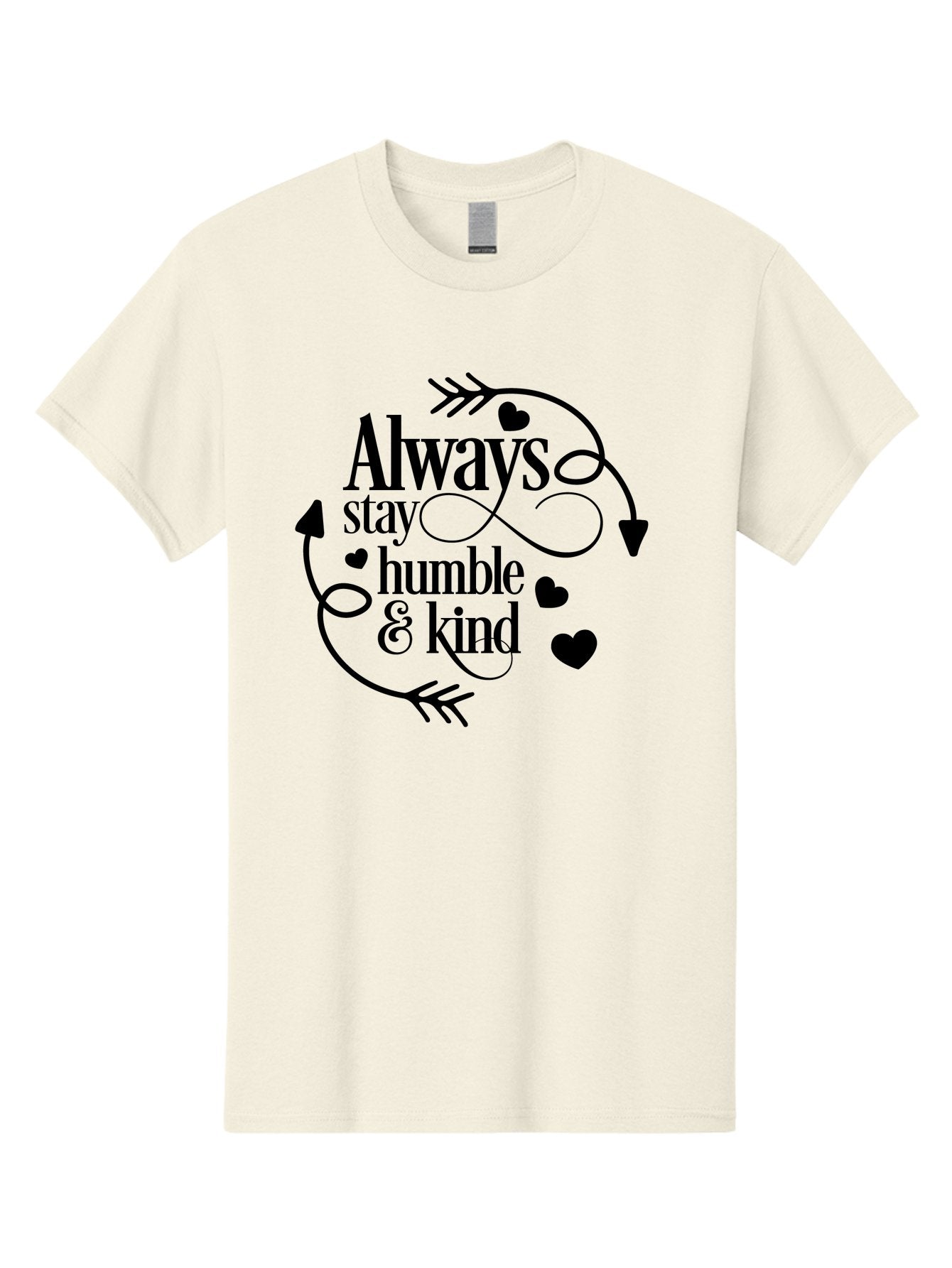 Always-Stay-Humble-Kind Men'S Graphic Tee, 100% Cotton, Comfortable Casual Summer Wear, Machine Washable, Inspirational Quote, Motivational Phrase, Positive Vibes, Kindness Matters, Humble Attitude, Heartwarming Message, Aac468 3