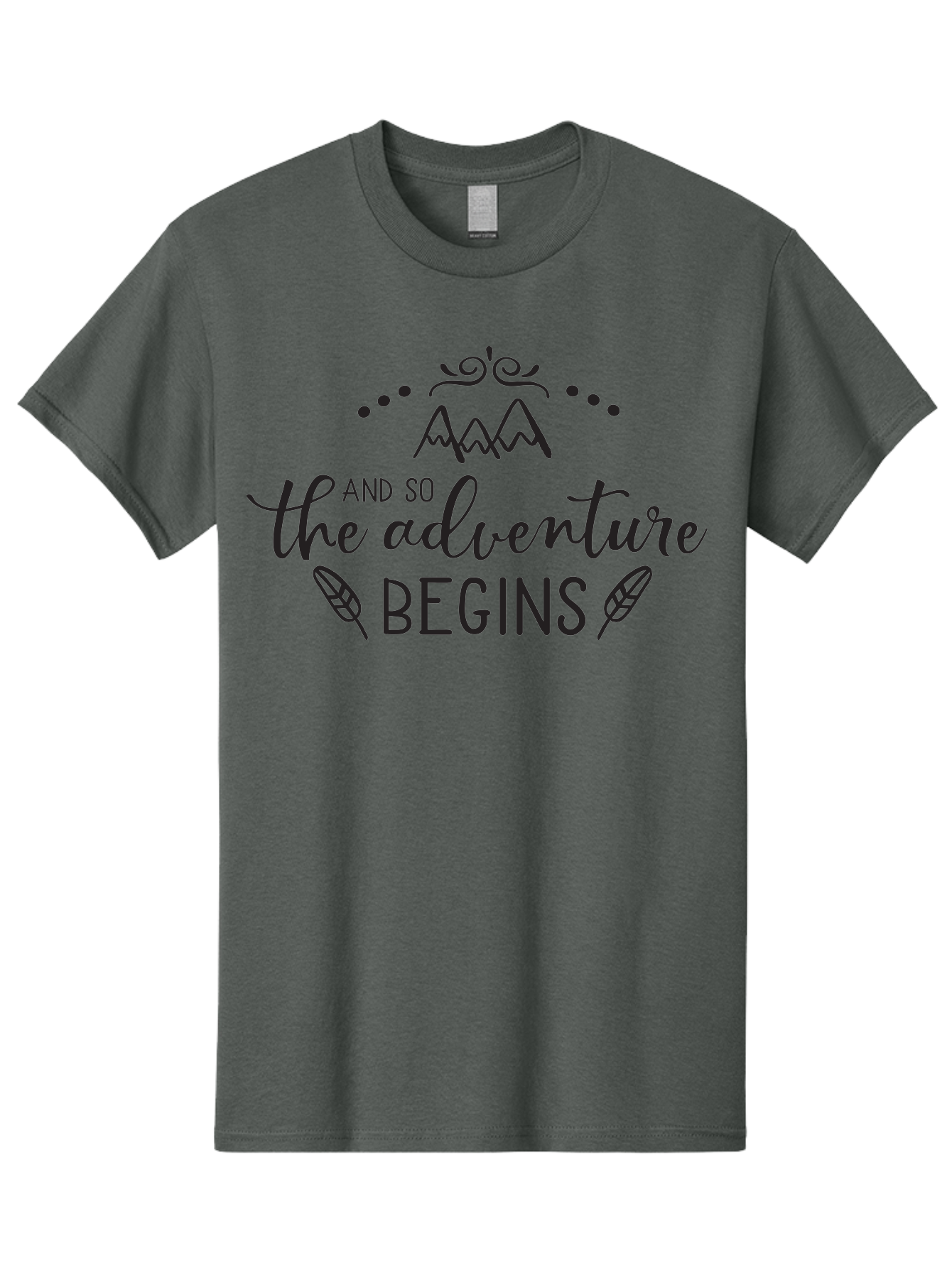 And-So-The-Adventure-Begins Men'S Graphic Tee, 100% Cotton, Comfortable Casual Summer Wear, Machine Washable, Motivational Quote, Adventure Inspiration, Travel, Adventure Begins, Explore, Wanderlust, Outdoor Enthusiast, Inspirational Saying, Aac471 25