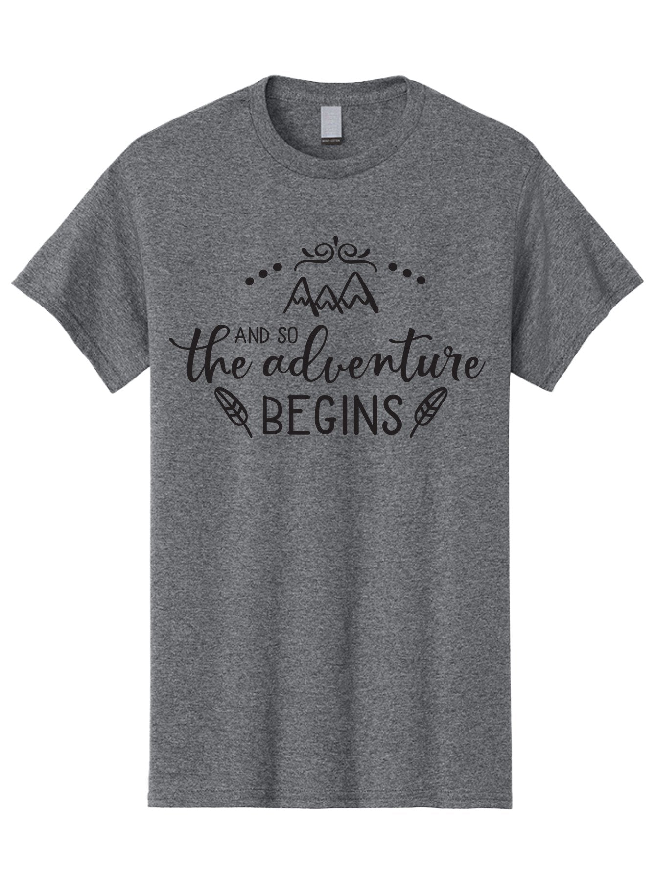 And-So-The-Adventure-Begins Men'S Graphic Tee, 100% Cotton, Comfortable Casual Summer Wear, Machine Washable, Motivational Quote, Adventure Inspiration, Travel, Adventure Begins, Explore, Wanderlust, Outdoor Enthusiast, Inspirational Saying, Aac471 6