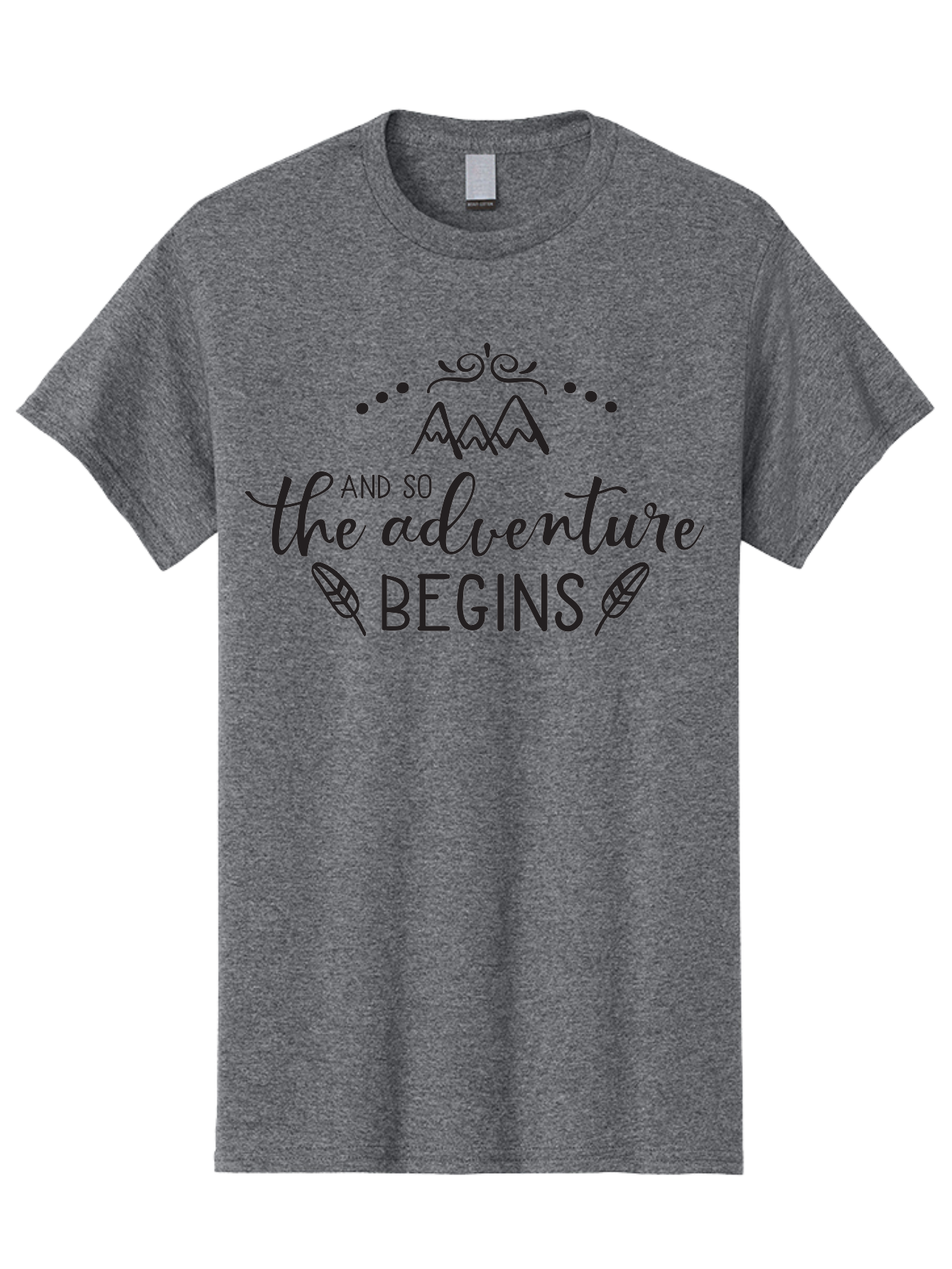 And-So-The-Adventure-Begins Men'S Graphic Tee, 100% Cotton, Comfortable Casual Summer Wear, Machine Washable, Motivational Quote, Adventure Inspiration, Travel, Adventure Begins, Explore, Wanderlust, Outdoor Enthusiast, Inspirational Saying, Aac471 13