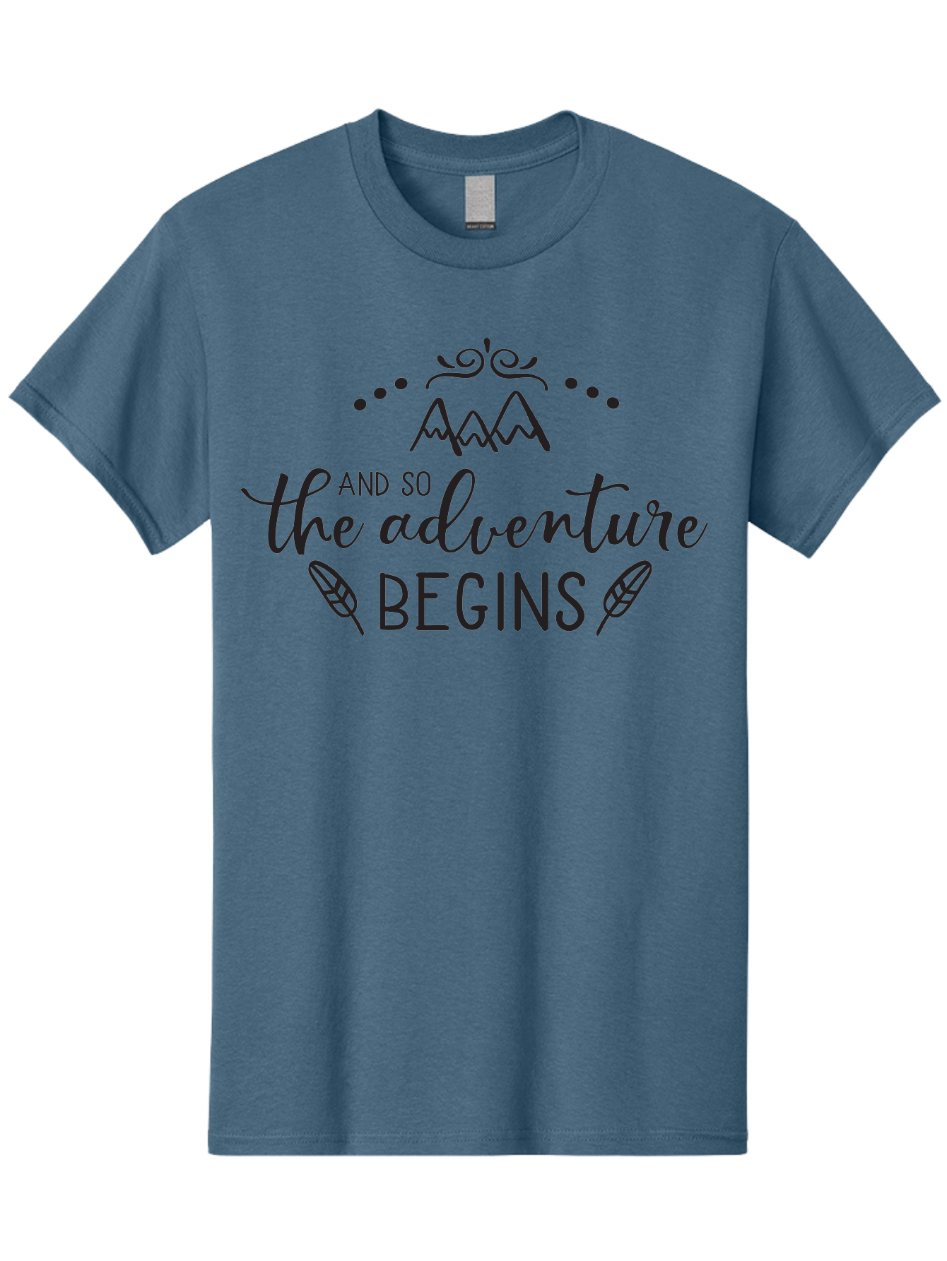 And-So-The-Adventure-Begins Men'S Graphic Tee, 100% Cotton, Comfortable Casual Summer Wear, Machine Washable, Motivational Quote, Adventure Inspiration, Travel, Adventure Begins, Explore, Wanderlust, Outdoor Enthusiast, Inspirational Saying, Aac471 21