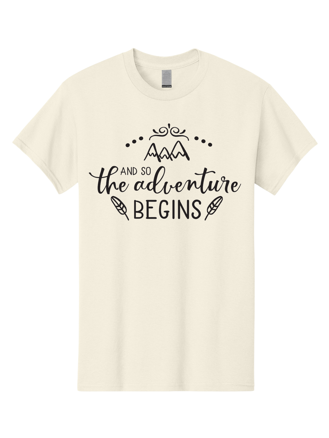 And-So-The-Adventure-Begins Men'S Graphic Tee, 100% Cotton, Comfortable Casual Summer Wear, Machine Washable, Motivational Quote, Adventure Inspiration, Travel, Adventure Begins, Explore, Wanderlust, Outdoor Enthusiast, Inspirational Saying, Aac471 19