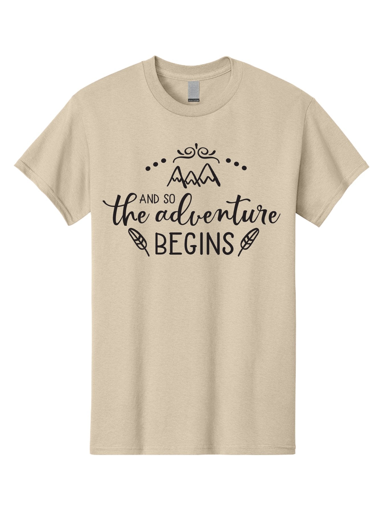 And-So-The-Adventure-Begins Men'S Graphic Tee, 100% Cotton, Comfortable Casual Summer Wear, Machine Washable, Motivational Quote, Adventure Inspiration, Travel, Adventure Begins, Explore, Wanderlust, Outdoor Enthusiast, Inspirational Saying, Aac471 10